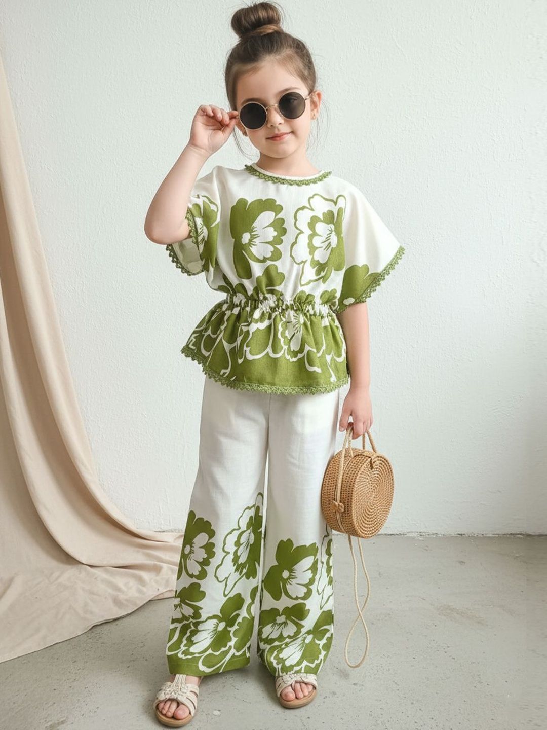 Cutiekins Girls Printed Top with Trousers