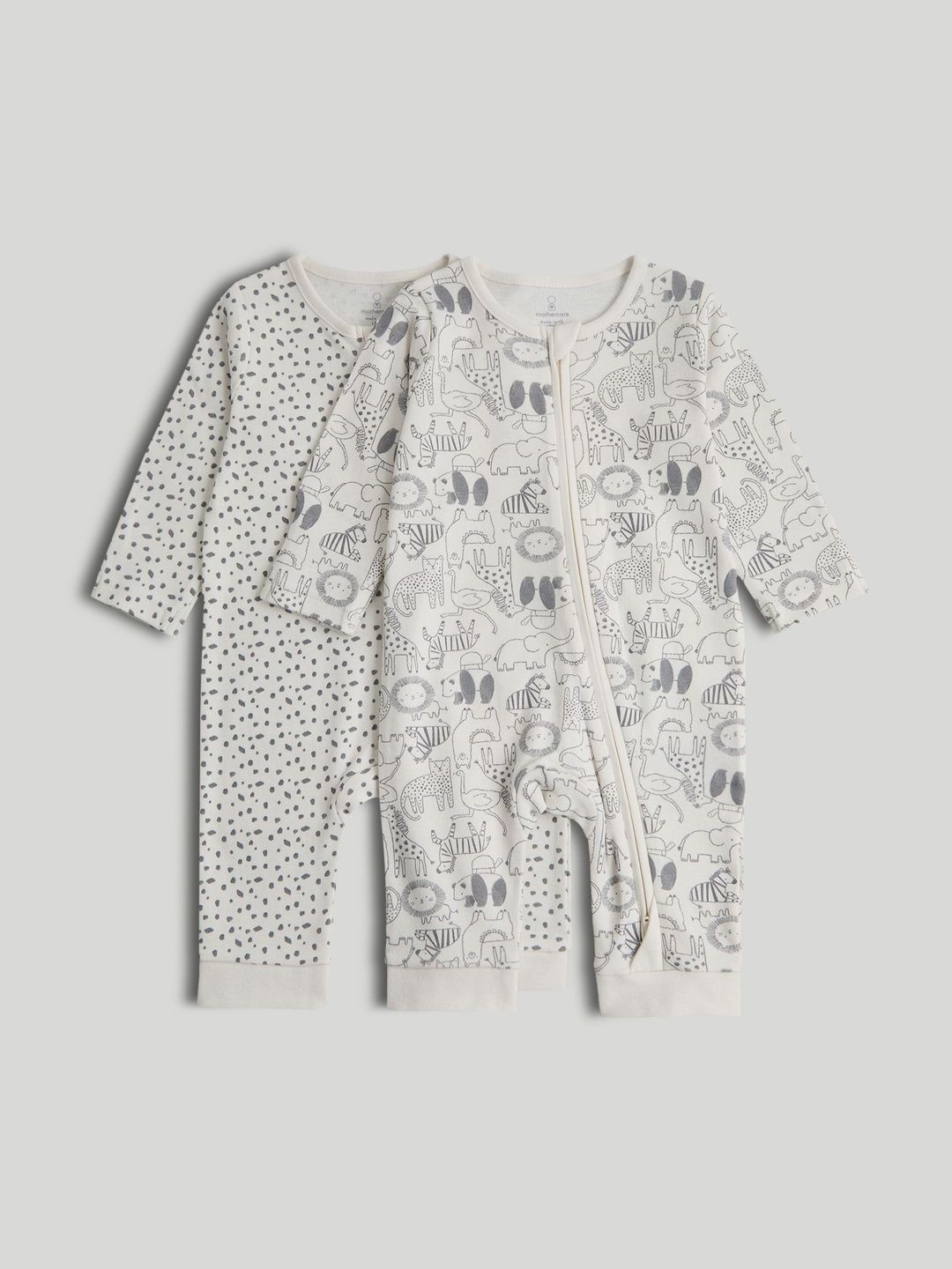 mothercare Infants Pack Of 2 Printed Pure Cotton Rompers-picture-21