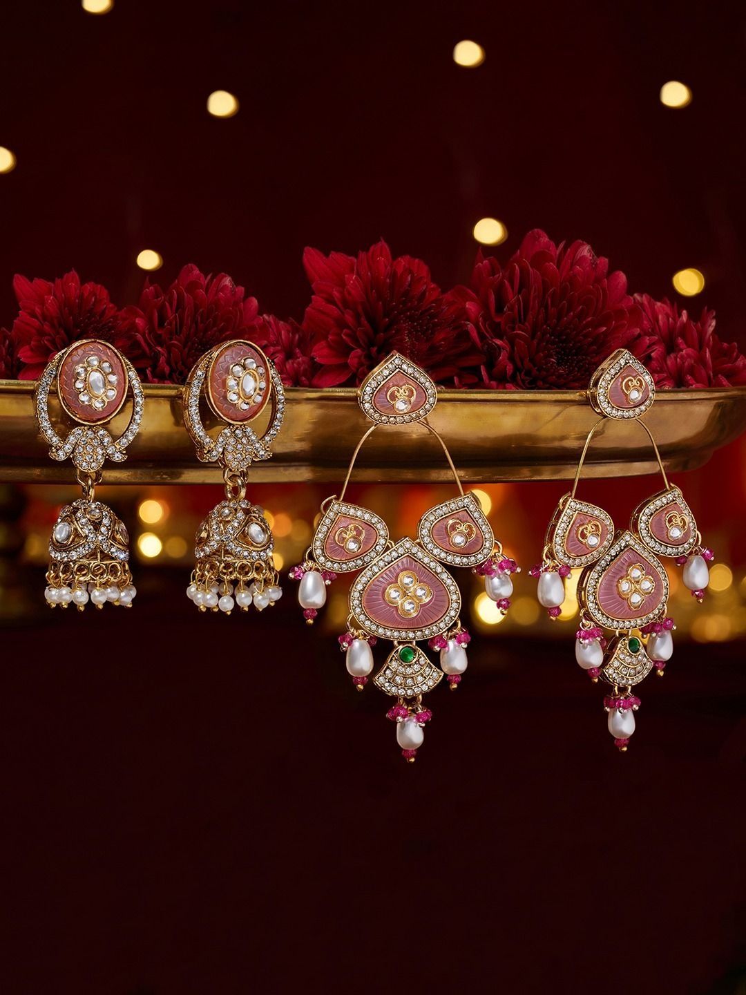 Zaveri Pearls Geometric Drop Earrings deal from myntra