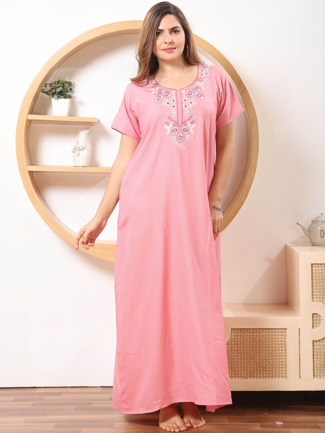EASY MOM Embroidered Maxi Nightdress-picture-12