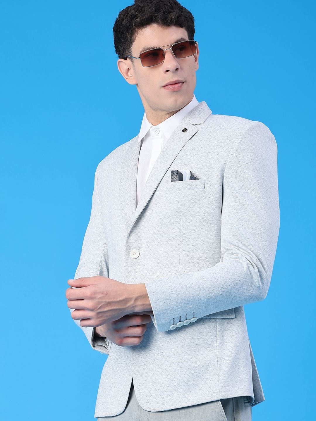 V-Mart Printed Notched Lapel Single-Breasted Blazers-picture-27