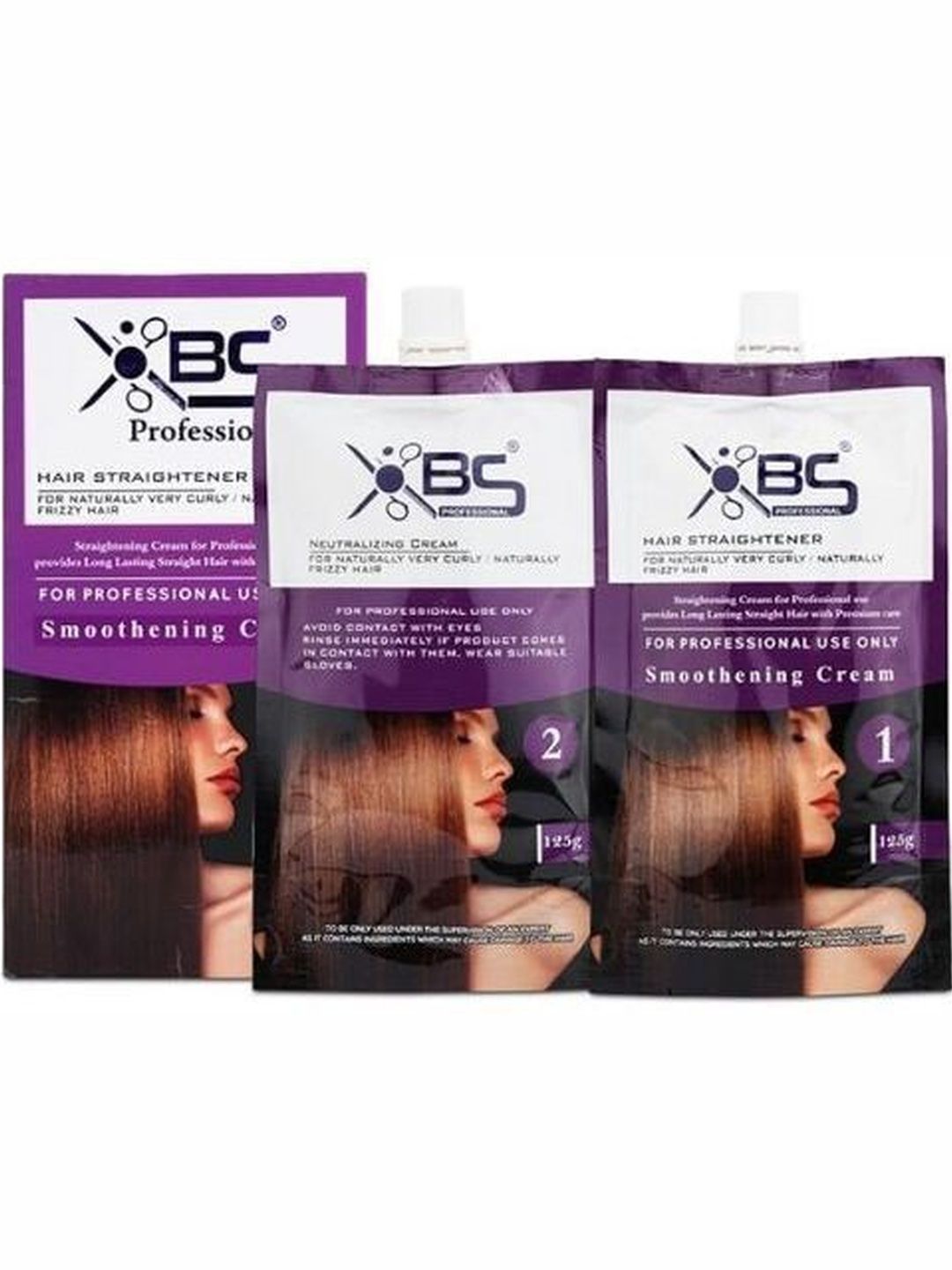 XBS Hair Straightener & Neutralizing Cream Set Smoothening Cream - 125 g Each