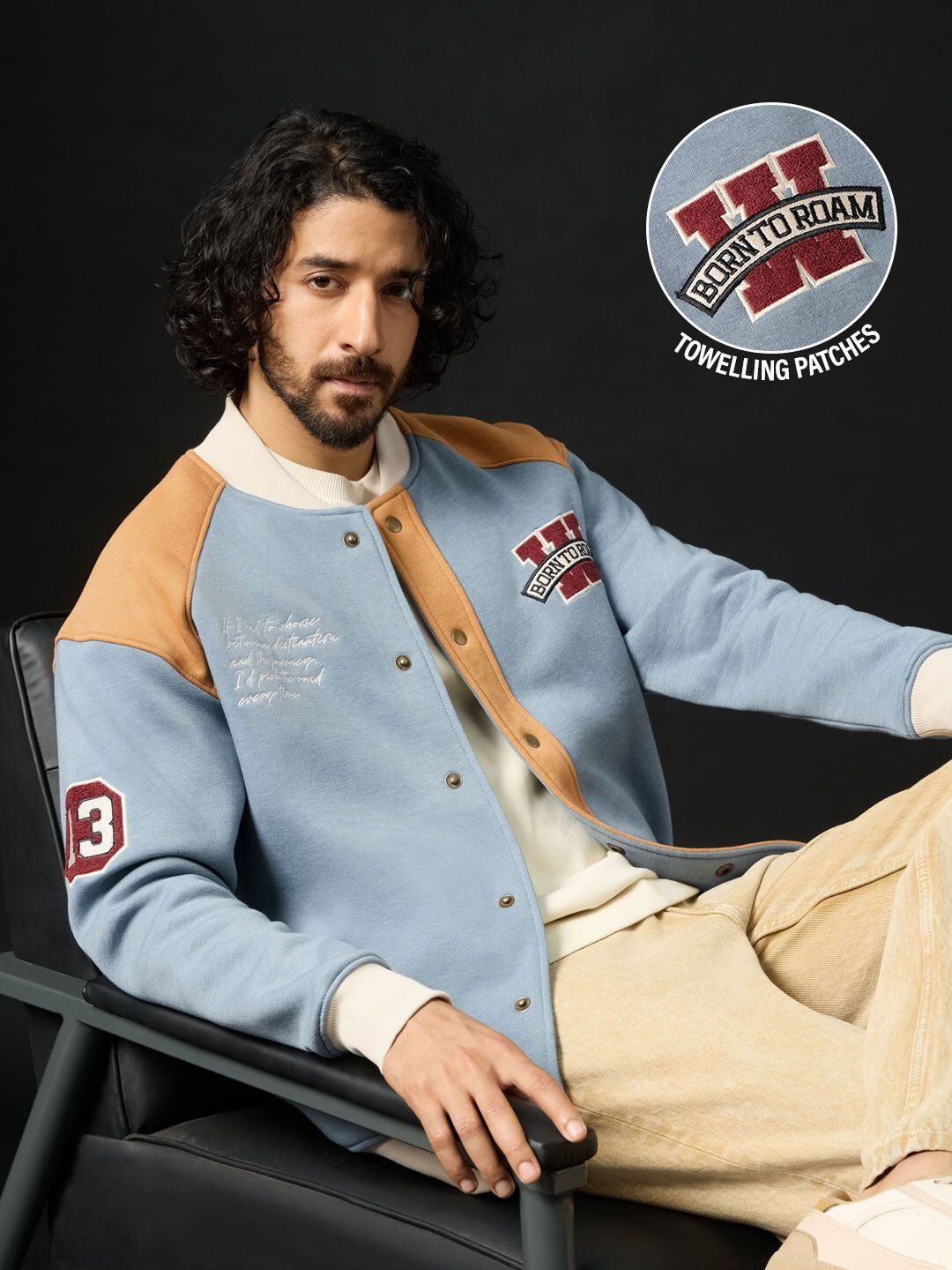 The Souled Store Men Lightweight Varsity Jacket with Embroidered-picture-28