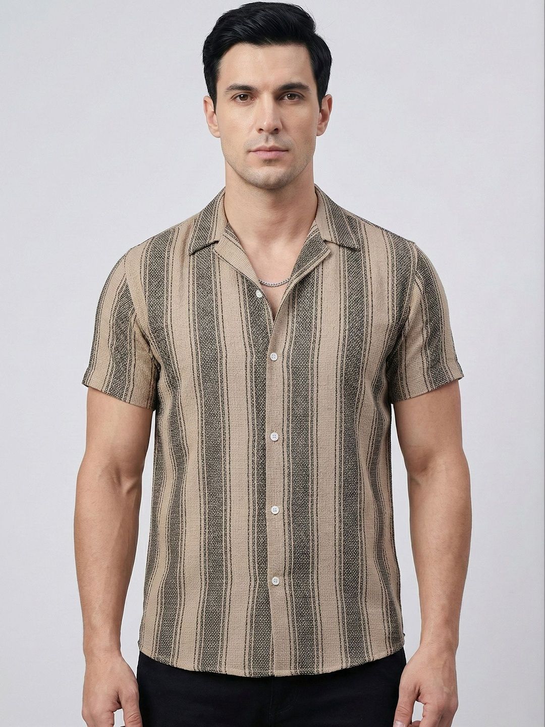 Indian Needle Men Classic Striped Casual Shirt-picture-28