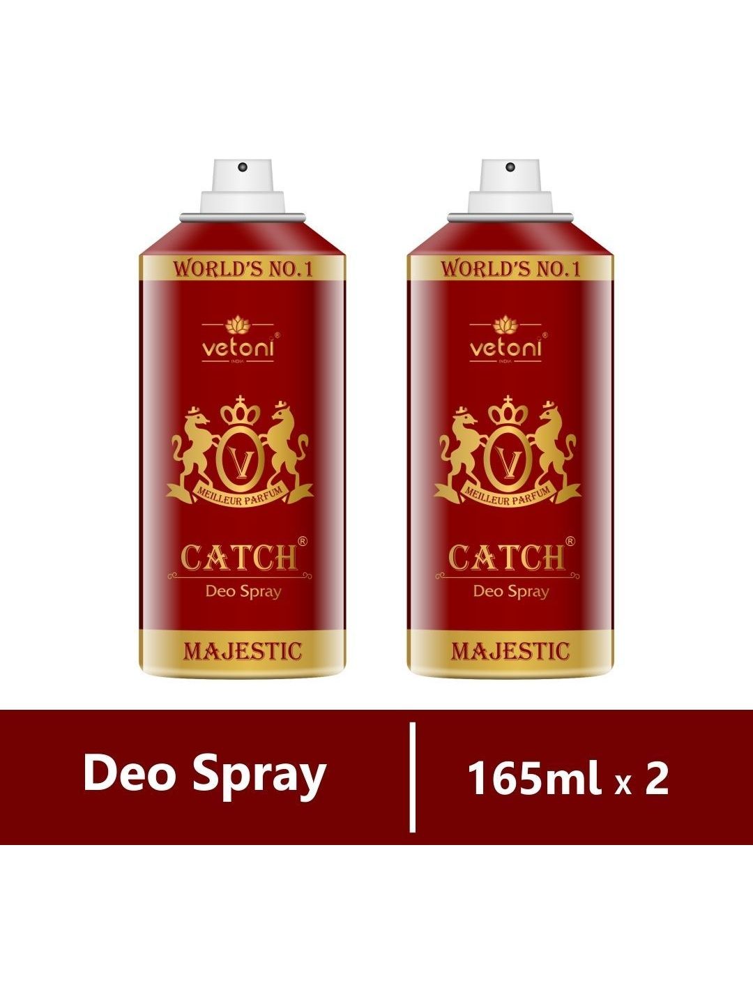 VETONI Set Of 2 Catch Majestic Long Lasting Deodorant Spray - 165 ml Each-image-23