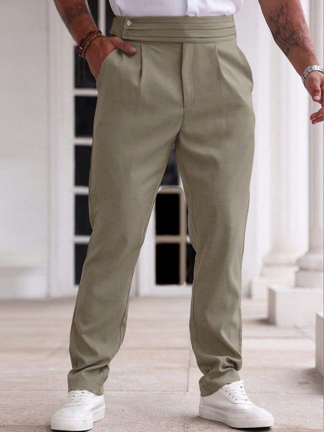 R.Code by The Roadster Life Co. Men Pleated Trousers-image-39