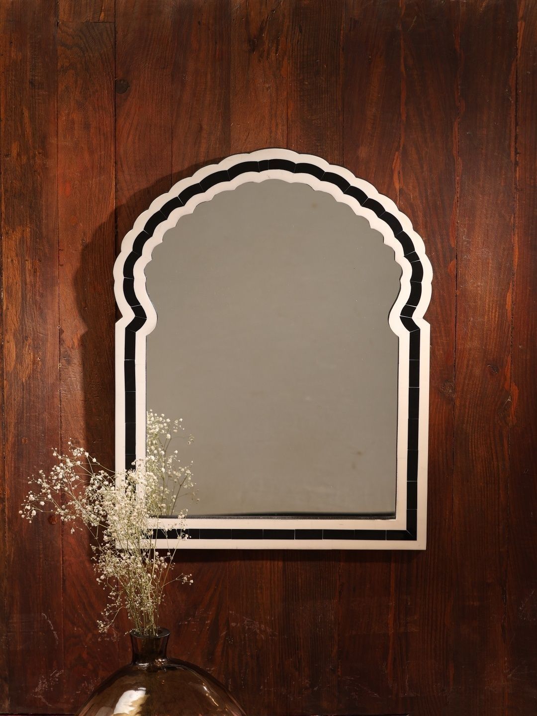 Revive Home Black MDF & Resin Rectangle Wall Mirror-image-40