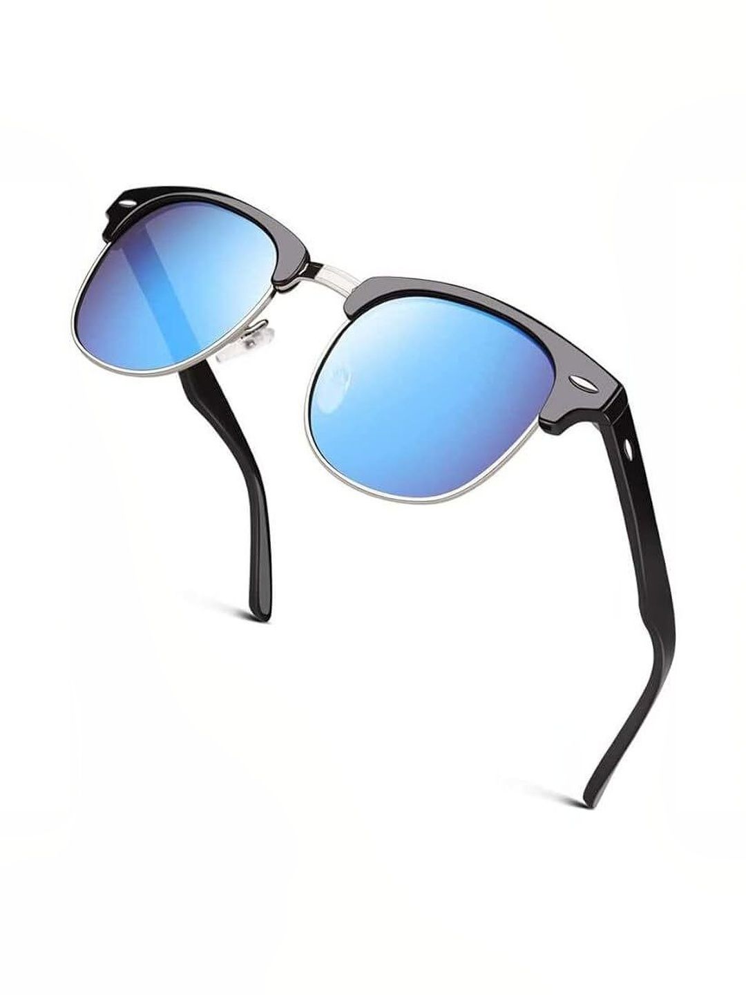 Elligator Unisex Blue Lens & Black Square Sunglasses with-image-30