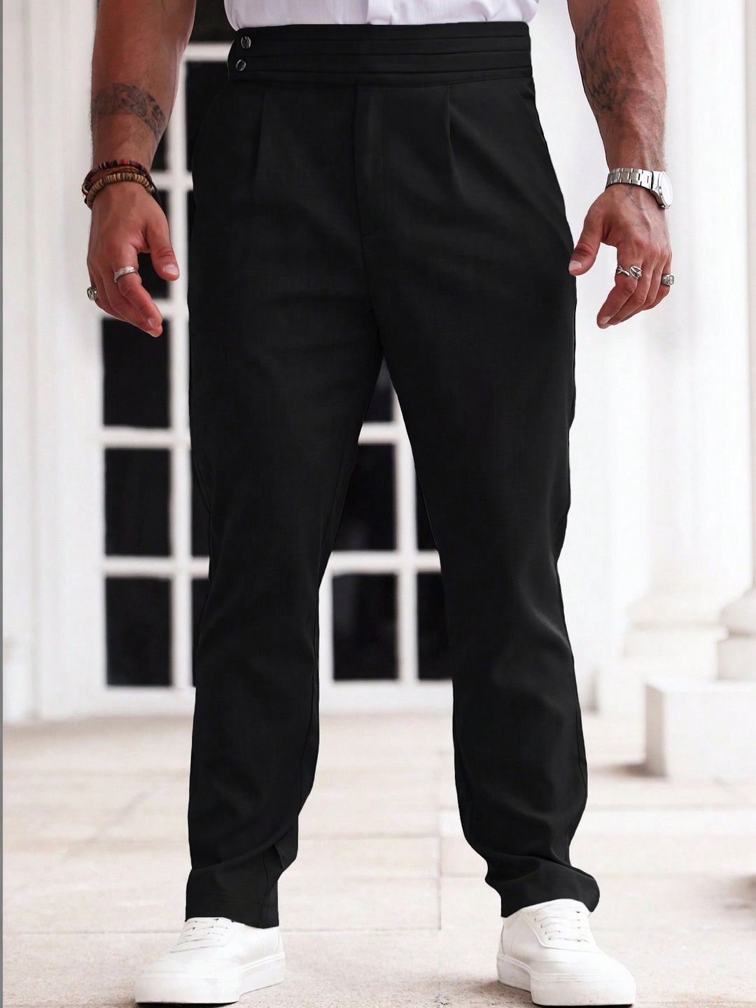 R.Code by The Roadster Life Co. Men Pleated Trousers-image-40