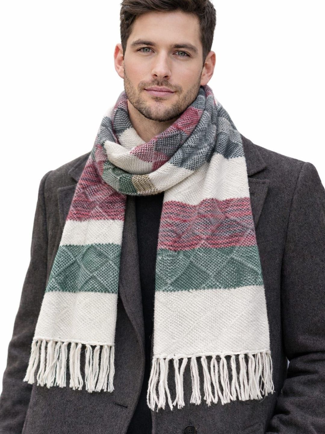 YAQR Men Striped Merino Wool Mufflers-picture-52