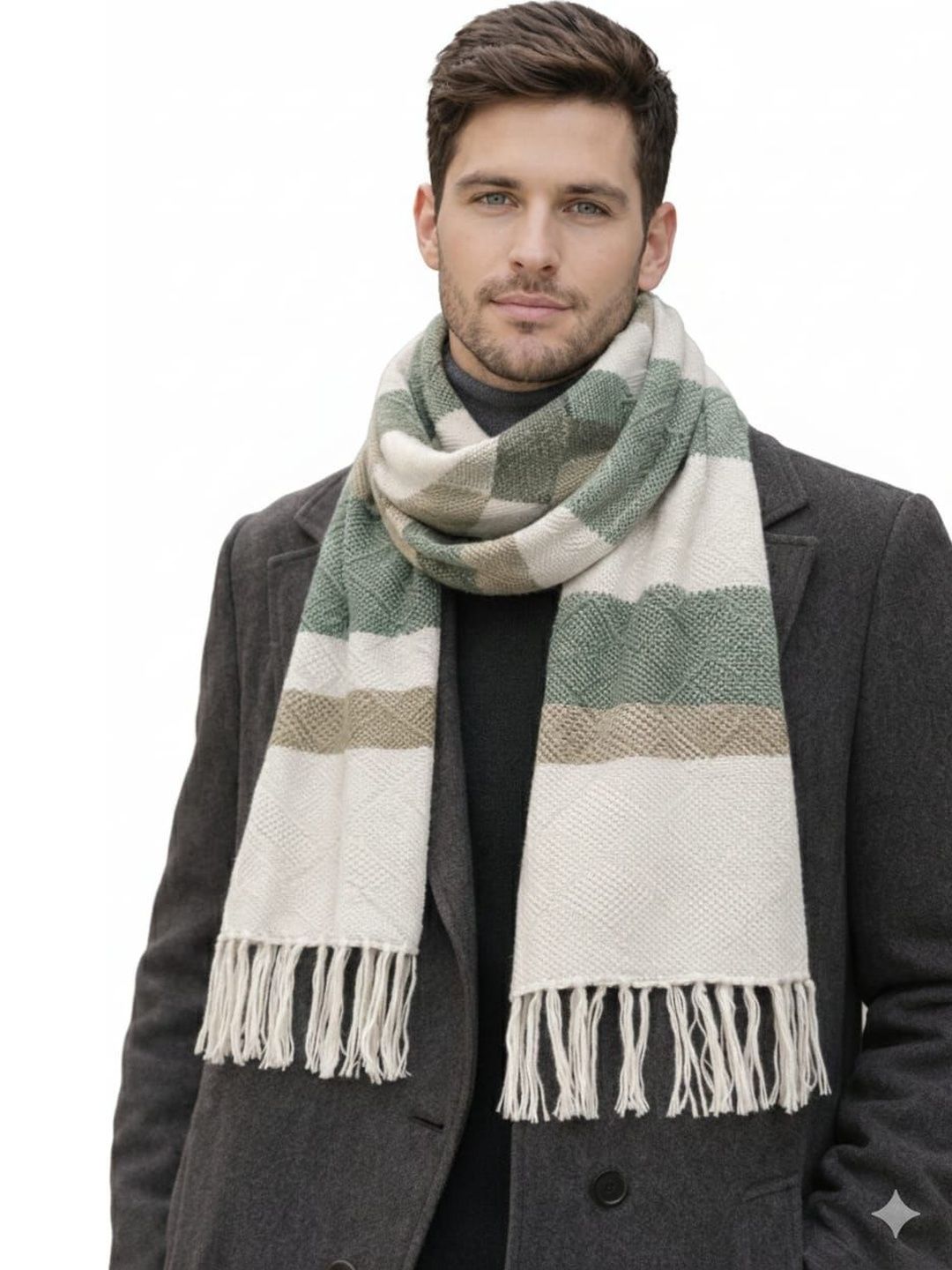YAQR Men Striped Merino Wool Mufflers-picture-34
