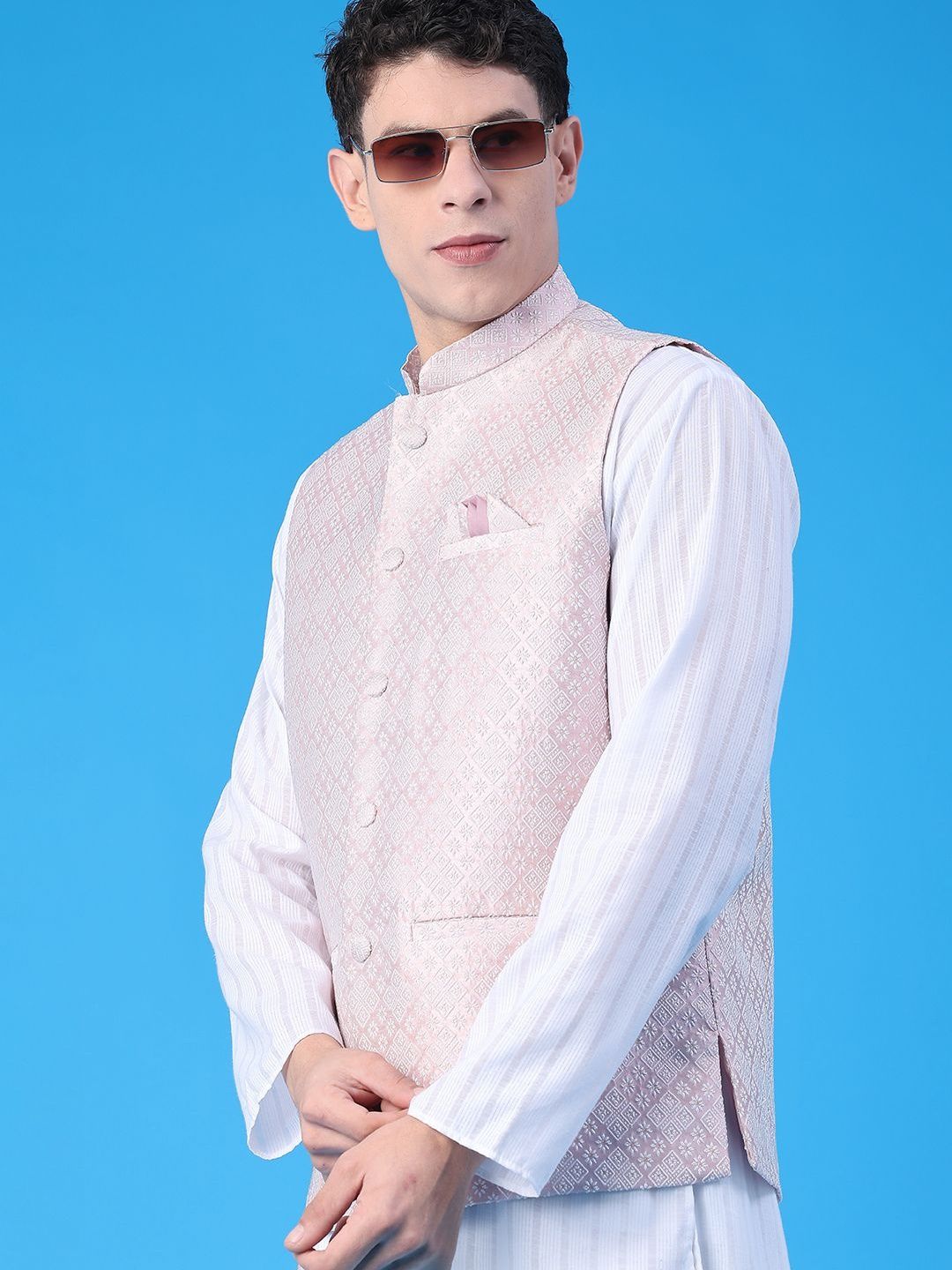 V-Mart Embroidered Mandarin Collared Nehru Jackets-picture-19
