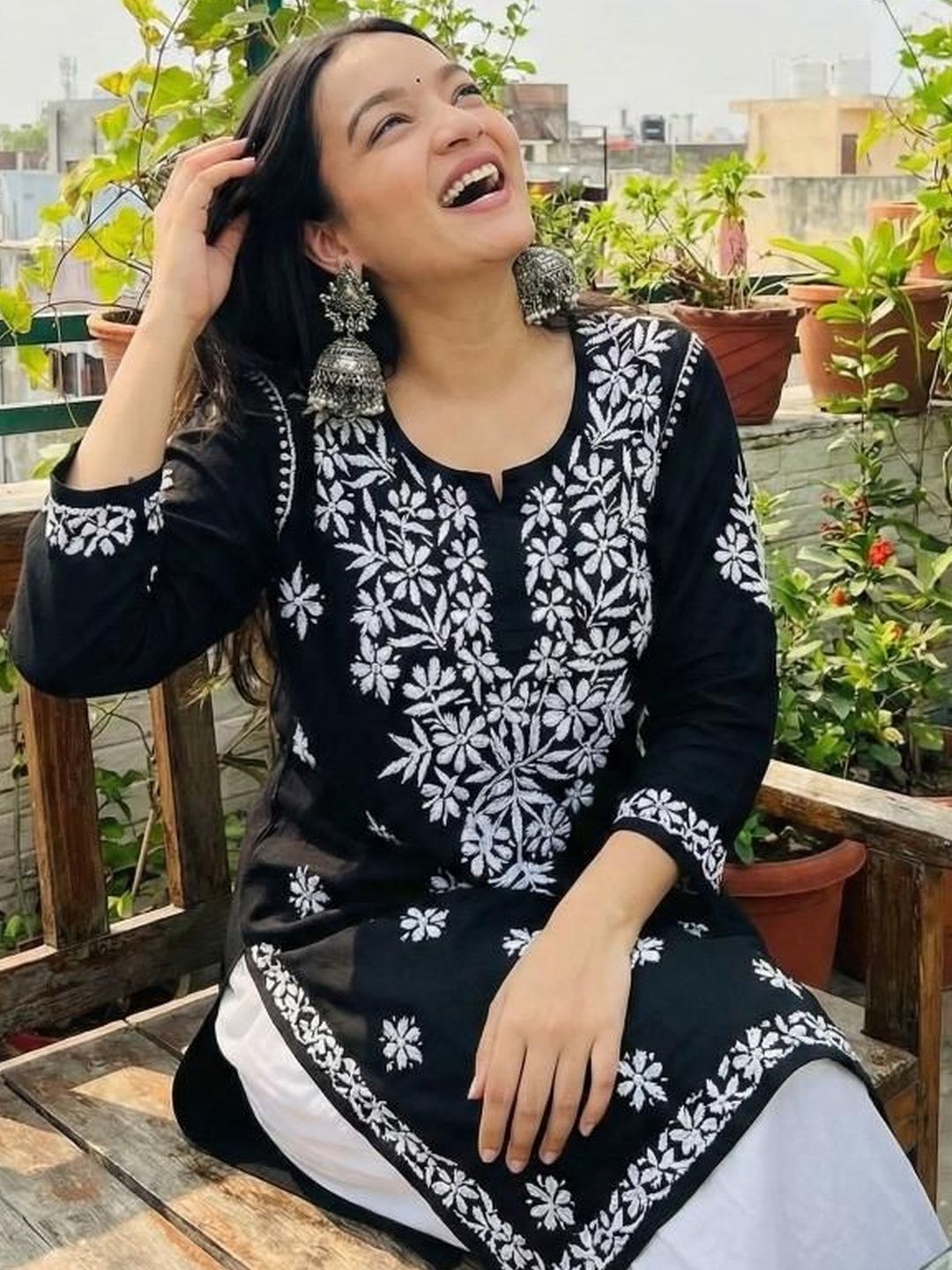 OPIVE FASHION HUB Viscose Rayon Embroidered Ethnic Tunic-picture-40