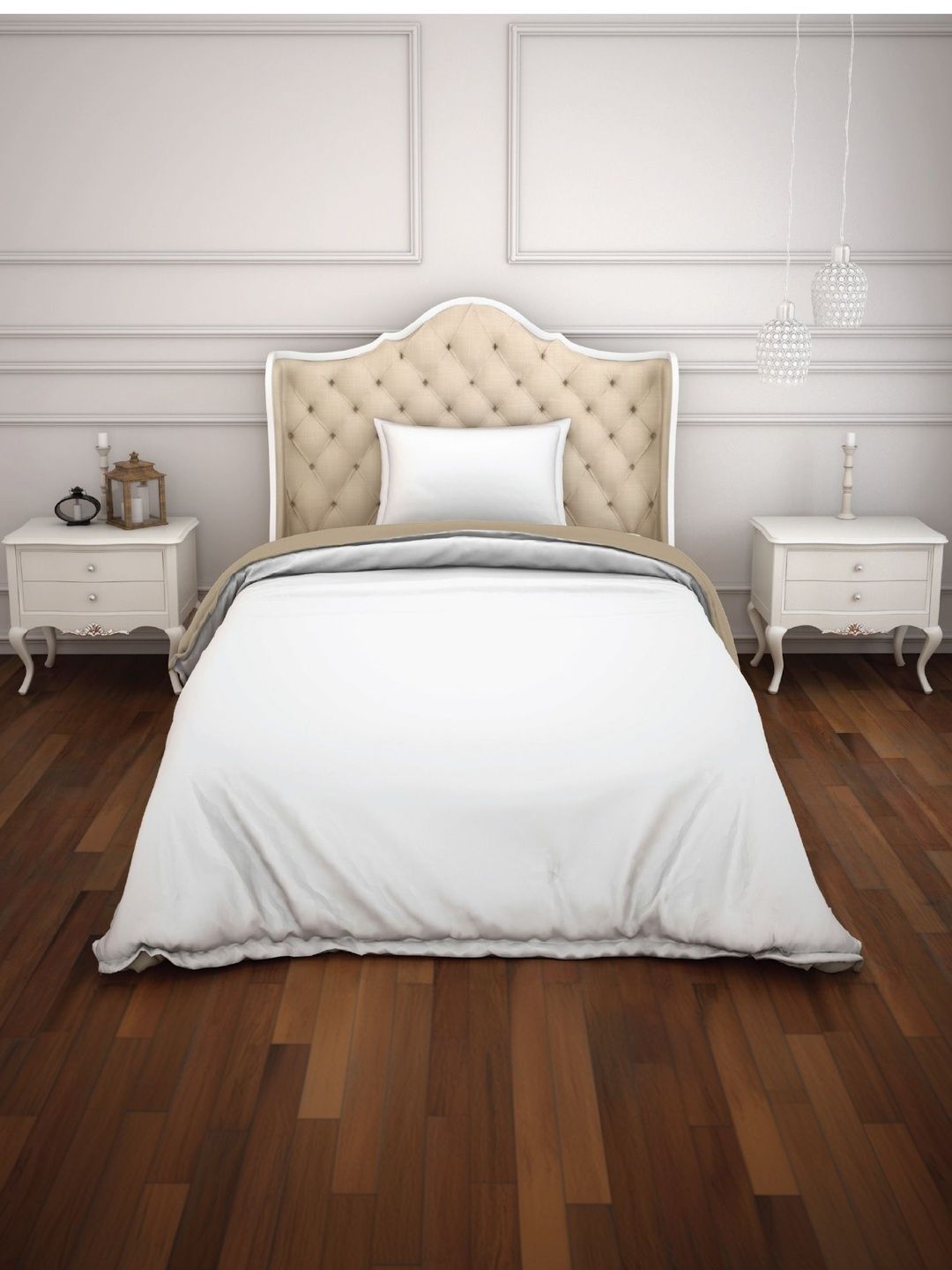SPACES White & White AC Room 350 GSM Quilt-image-40
