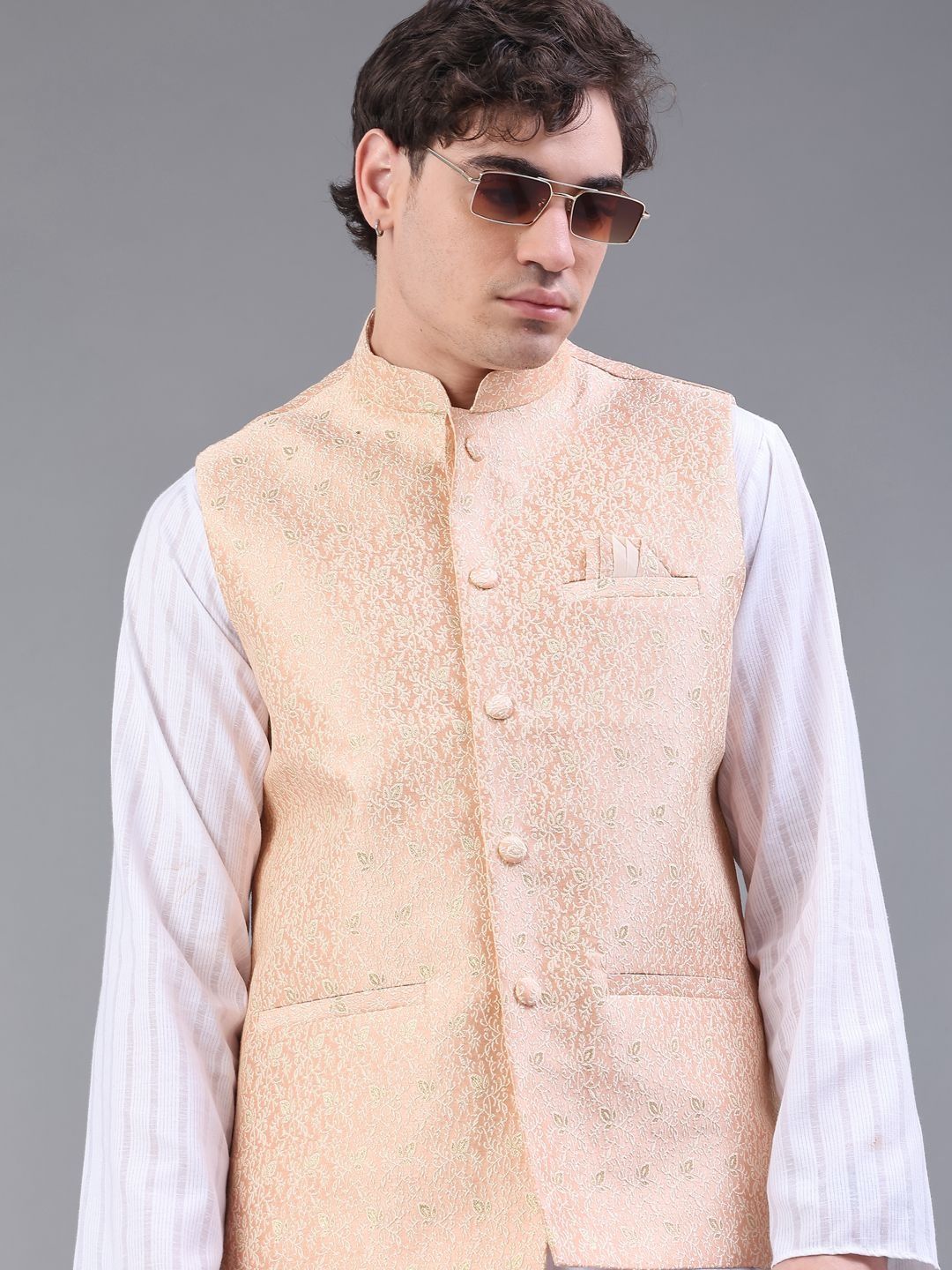V-Mart Embroidered Mandarin Collared Nehru Jackets-picture-34