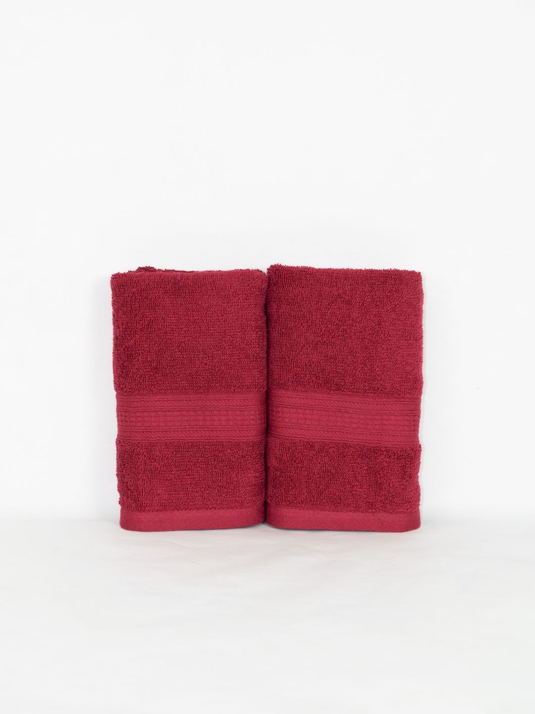 Aura Maroon Cotton 500 GSM Ultra Soft 2Pcs Hand Towels-image-37