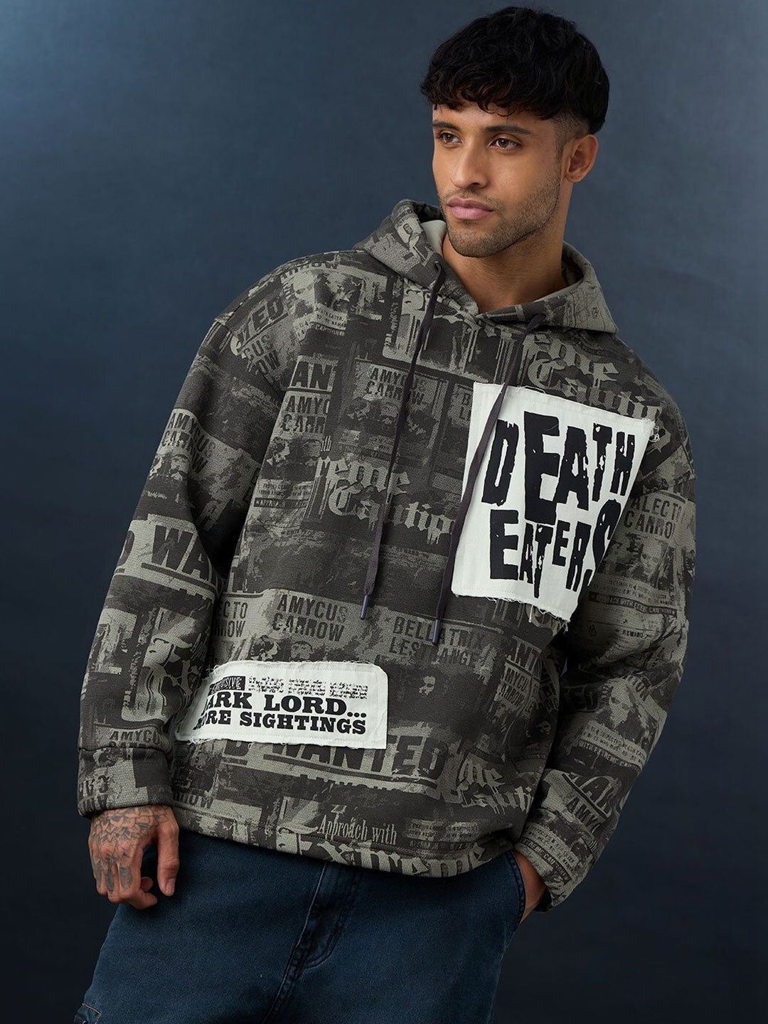 The Souled Store Men Printed Hooded Sweatshirt-picture-37