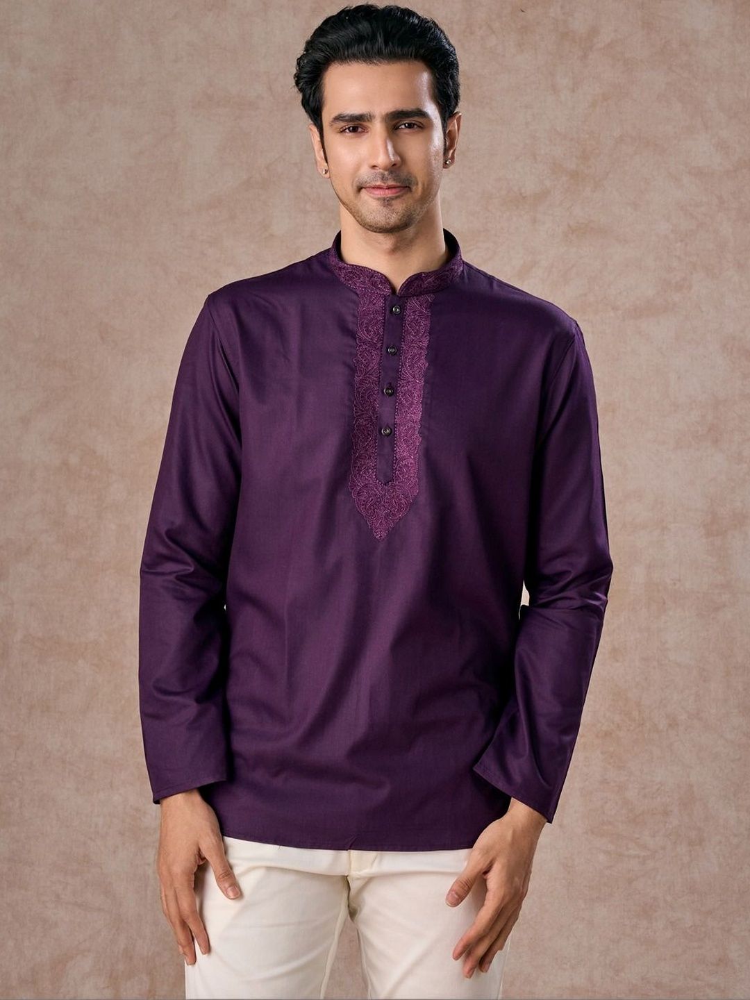 Manyavar Men Embroidered Thread Work Short Kurta-picture-18
