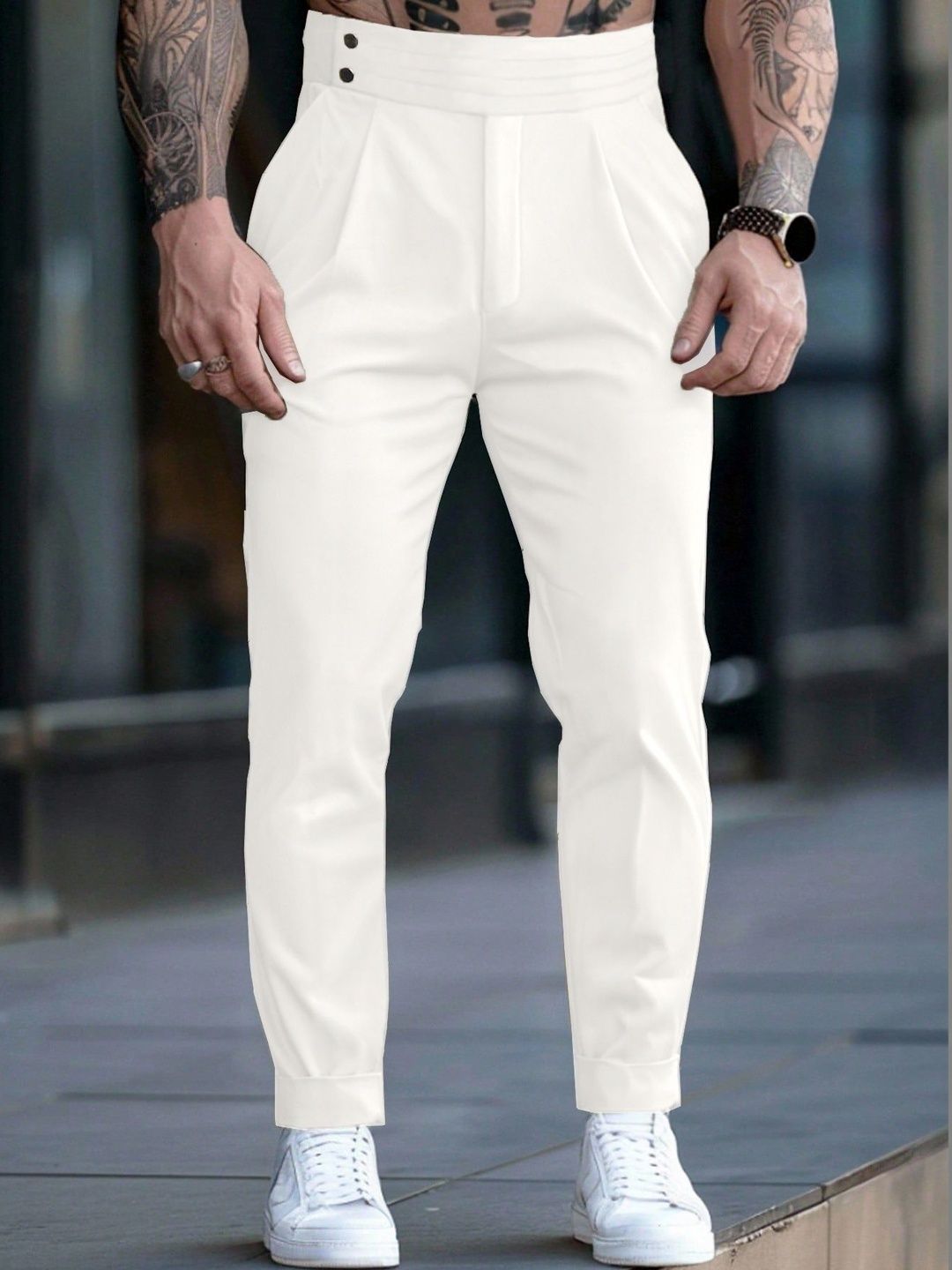 R.Code by The Roadster Life Co. Men Pleated Trousers-picture-48