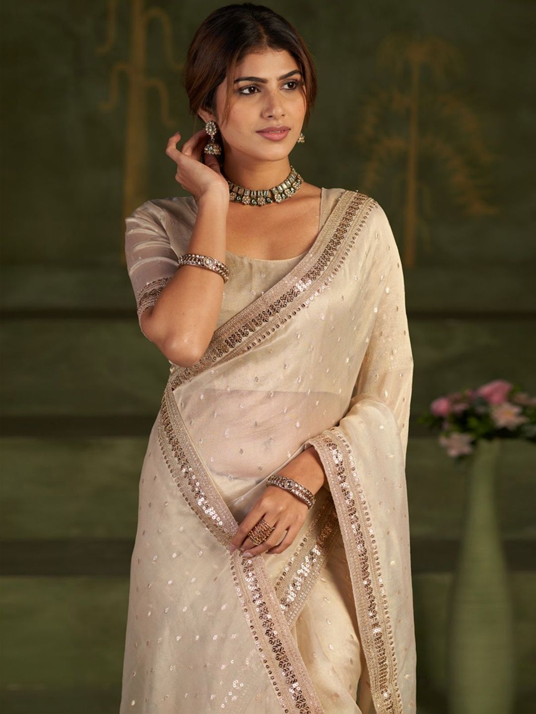 Parmila Fashion Embellished Sequinned Organza Heavy Work Bhagalpuri Saree-picture-32