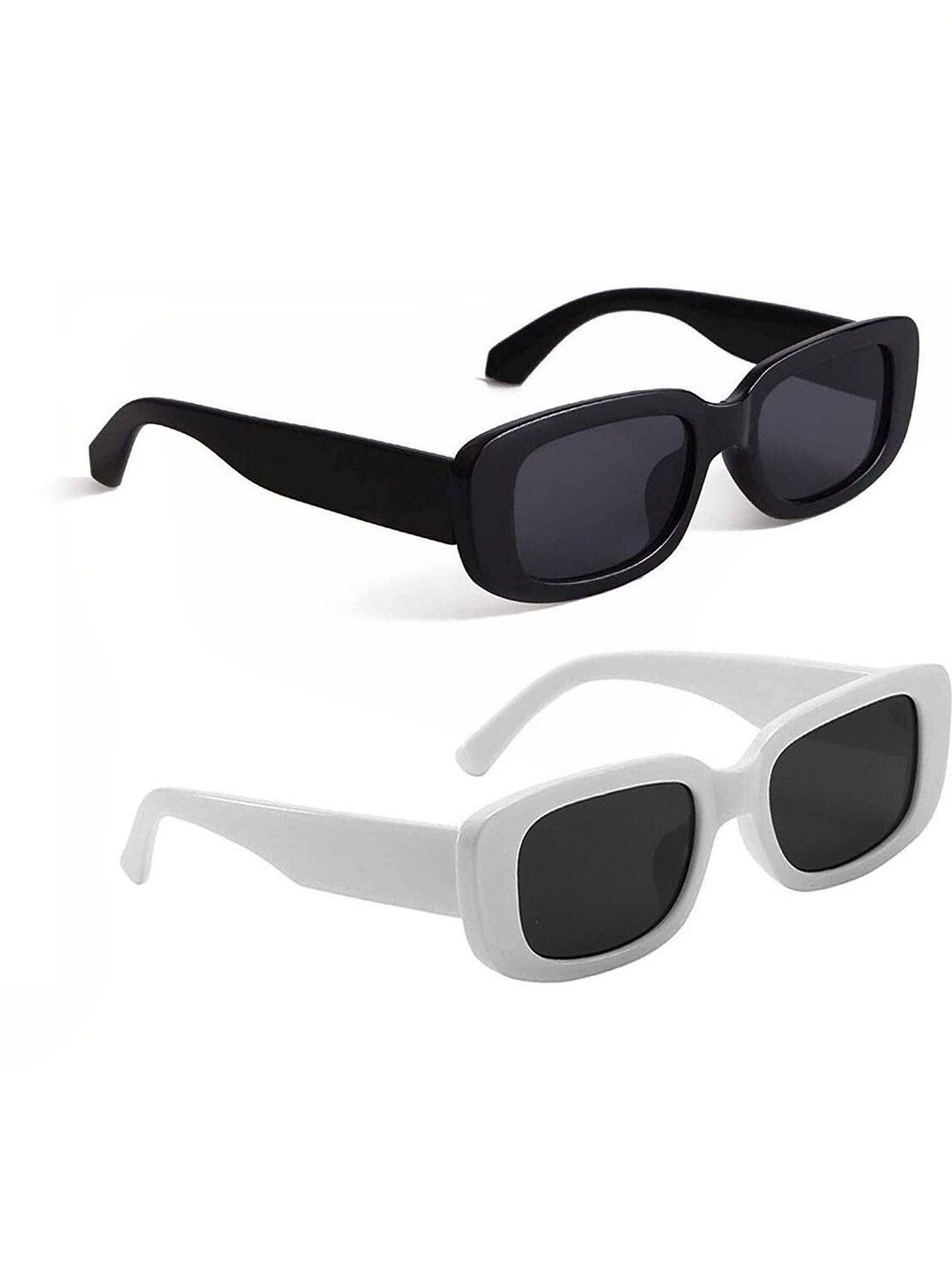 Elligator Men Black Lens & White Square Sunglasses with-picture-36