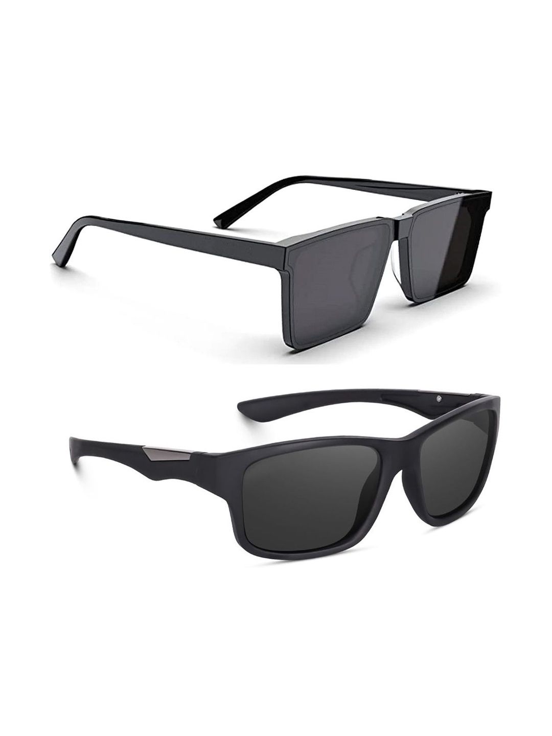 Elligator Unisex Black Lens & Black Square Sunglasses with-picture-37