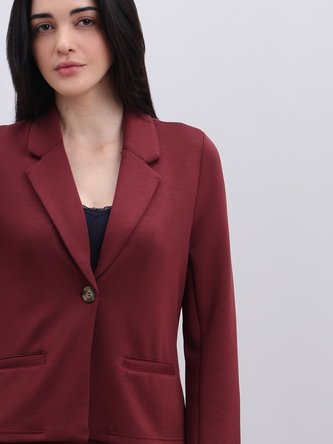 Vero Moda Notched Lapel Long Sleeves Single-Breasted Blazers-picture-11