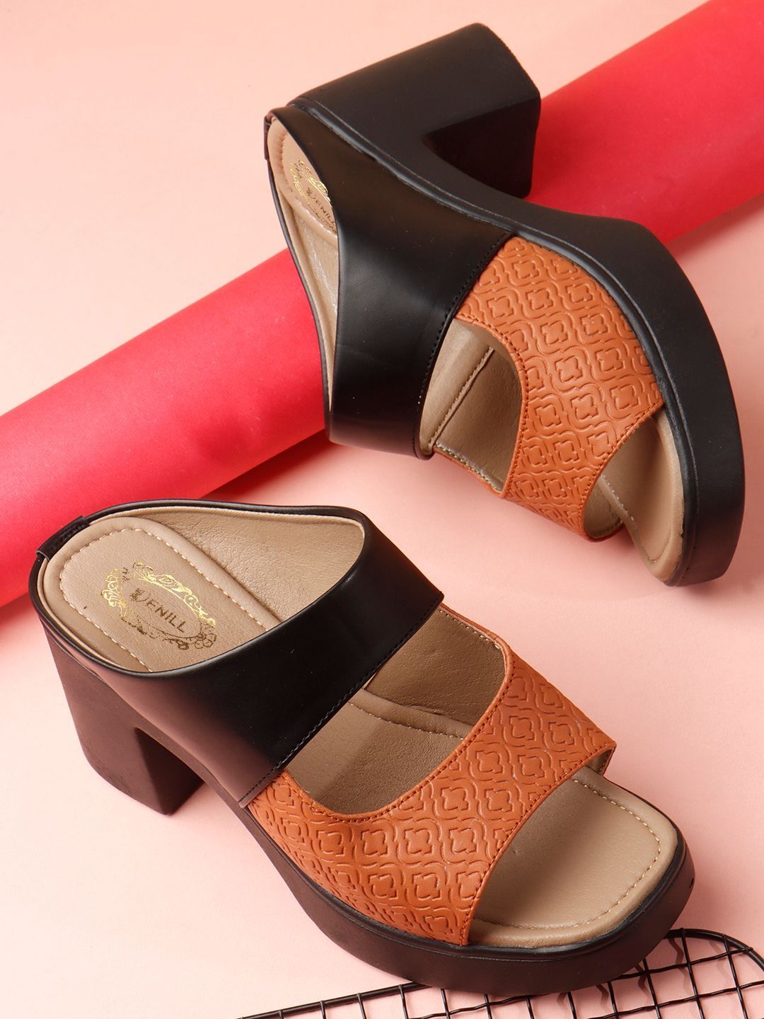 Denill Textured Block Mules-picture-23