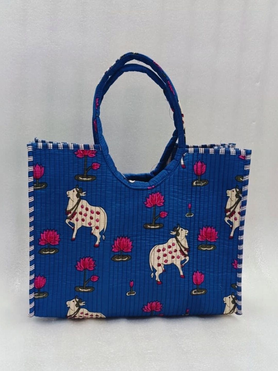 Gulaab Jaipur Floral Printed Structured Tote Bag-picture-47