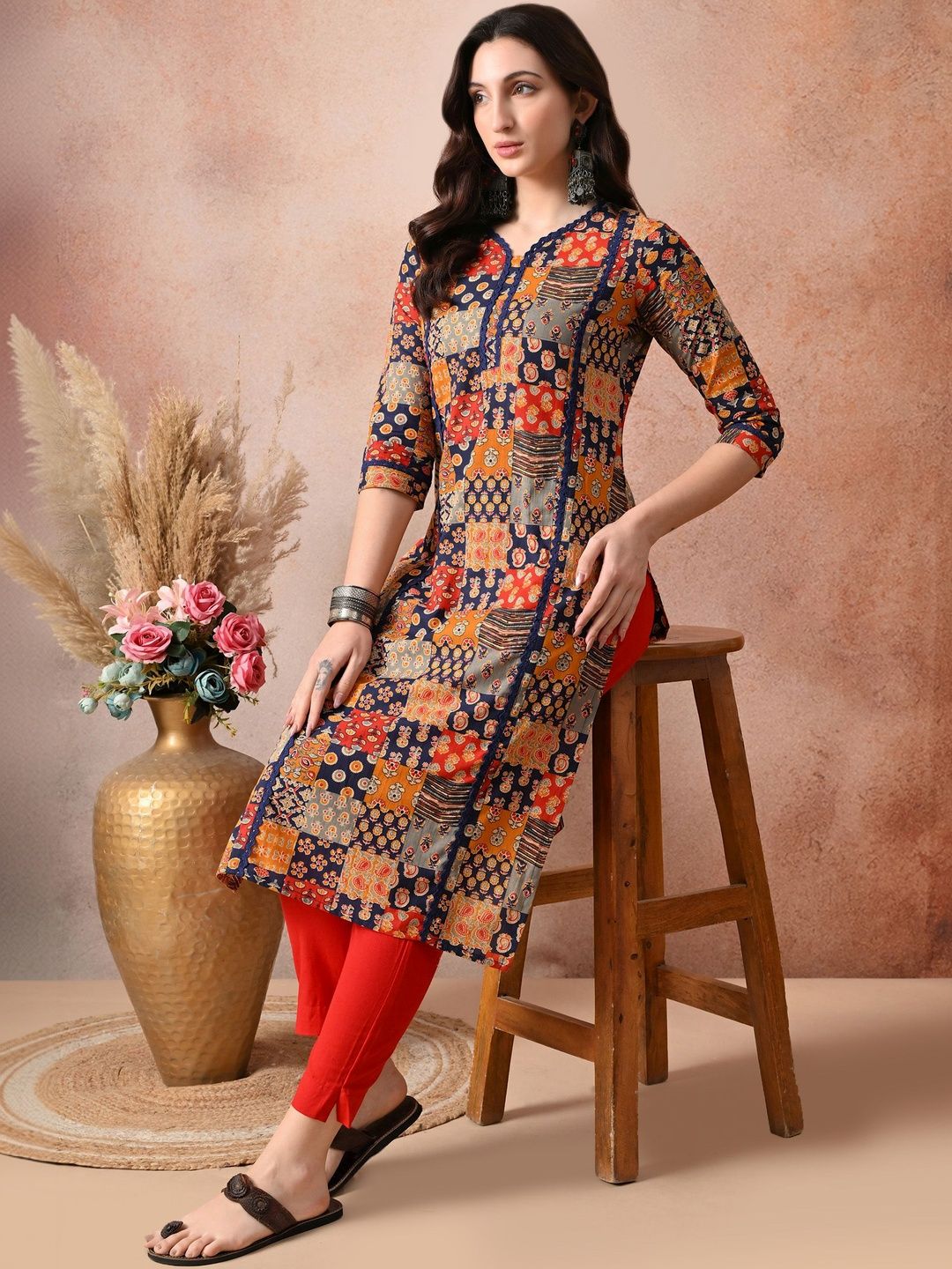 DEEPYOG APPAREL Women Floral Printed Block Print Kurta-picture-10