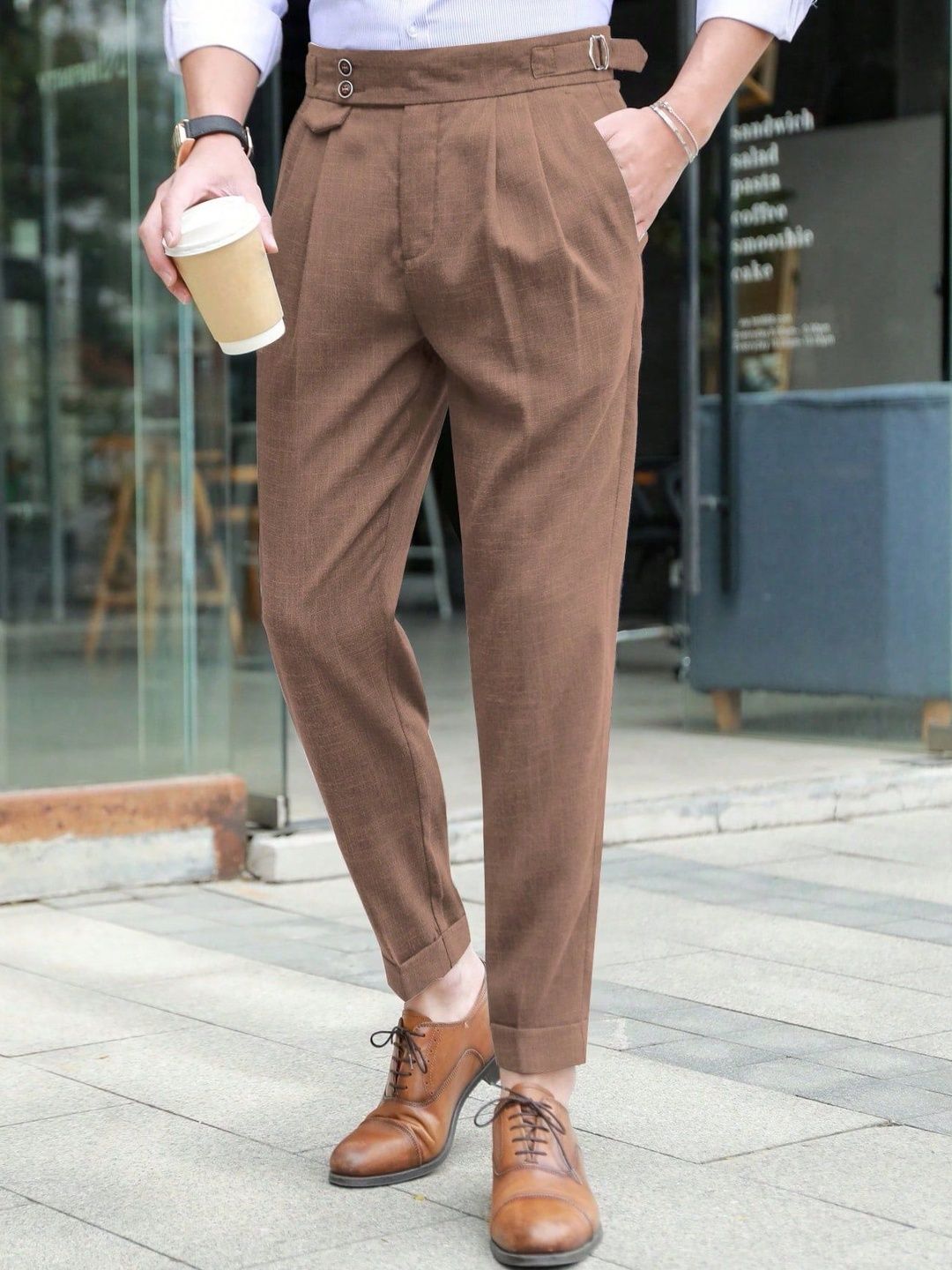 R.Code by The Roadster Life Co. Men High-Rise Pleated Trousers-picture-21