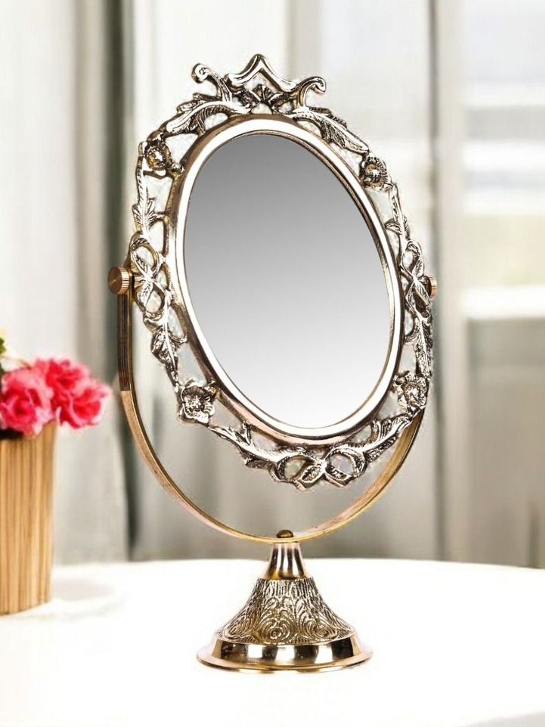 Natriel Metal Vintage Ornate Tabletop Mirror-picture-36