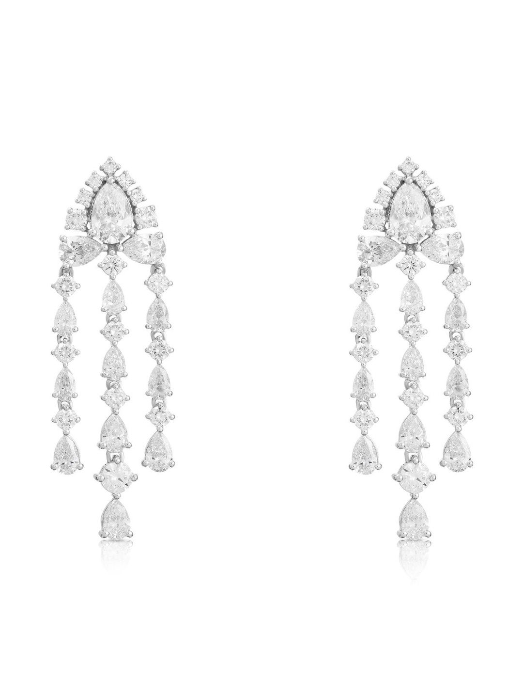 NAMRA JEWELS 14KT Gold Lab-Grown Diamond Tassel Chandelier Earrings -12.23 ct-picture-50