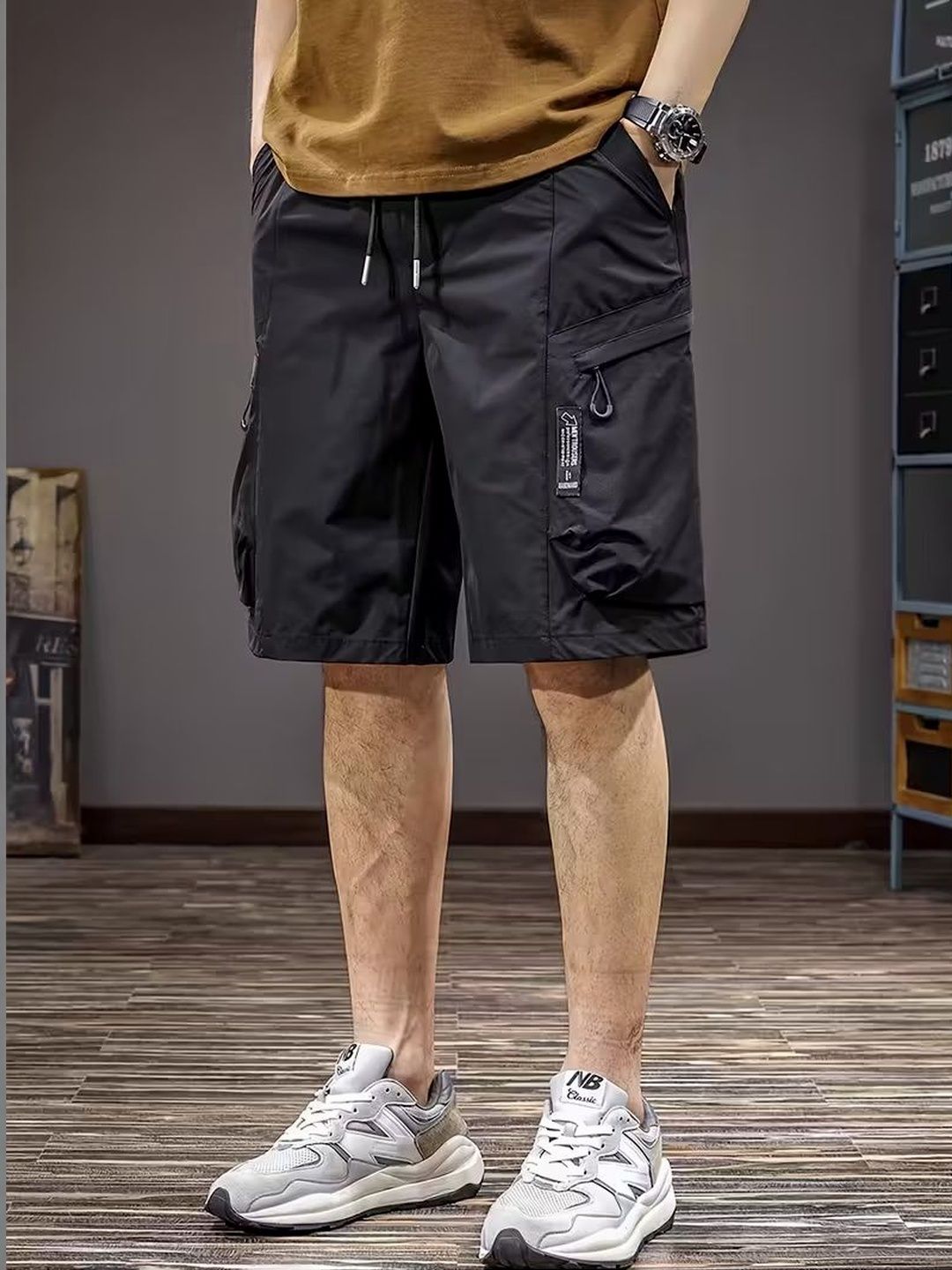 R.Code by The Roadster Life Co. Men Loose Fit High-Rise Cargo Shorts-picture-34