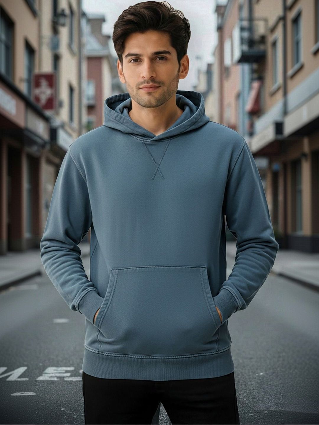 The Roadster Lifestyle Co Cotton Hood Regular Pullover Sweatshirts-image-22
