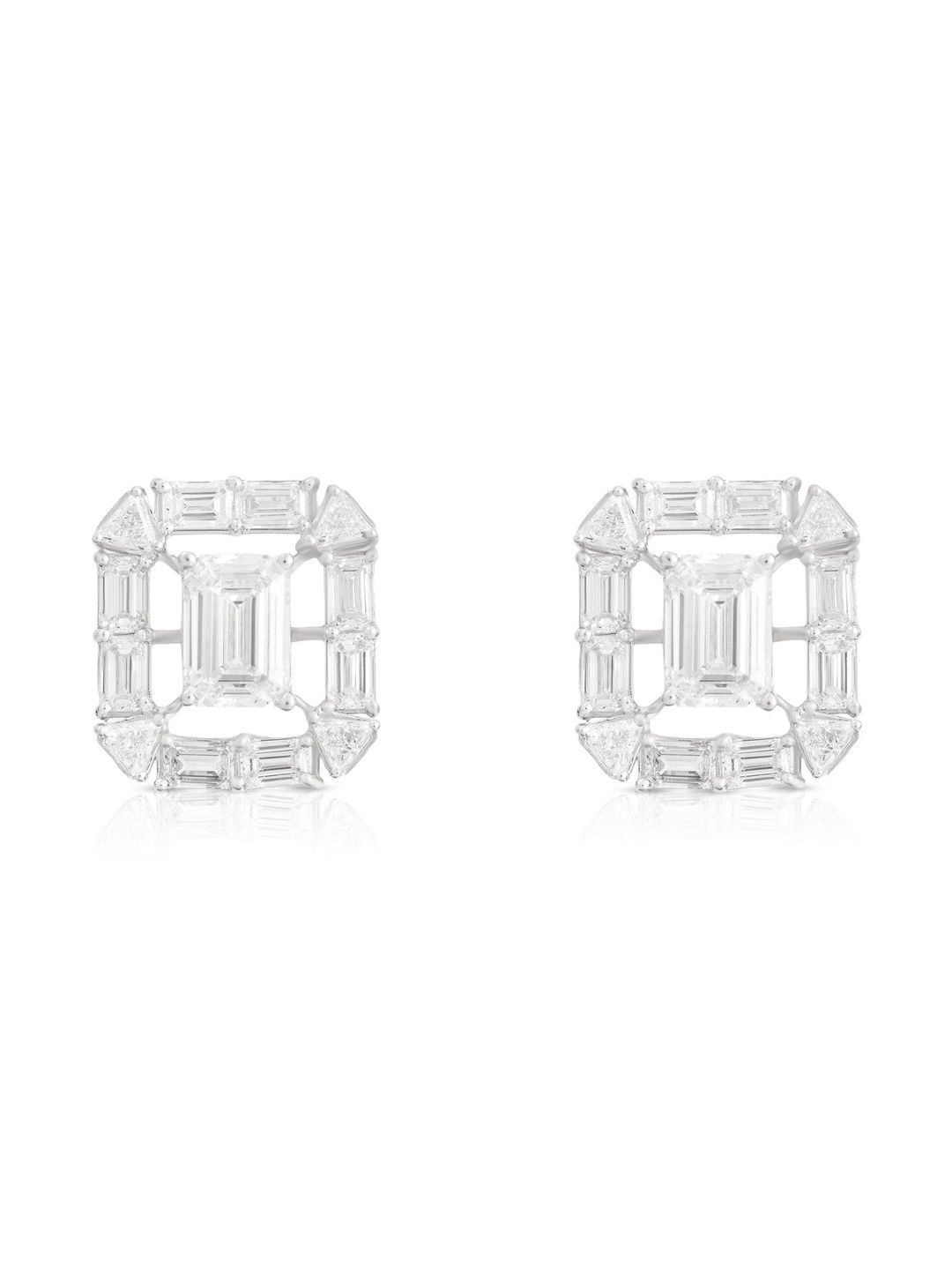 NAMRA JEWELS 14KT Gold The Emerald Cascade Lab-Grown Diamond Earrings -12.65 ct-image-2