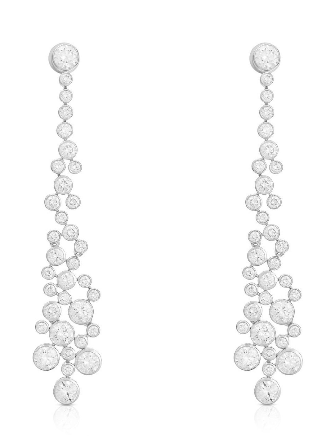 NAMRA JEWELS 14KT Gold Bubbling Lab-Grown Diamond Cascade Earrings - 13.04 g-image-21