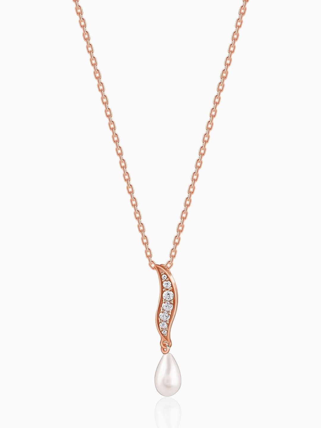 GIVA Rose Gold-Plated Teardrop Shaped Pendants with Chains