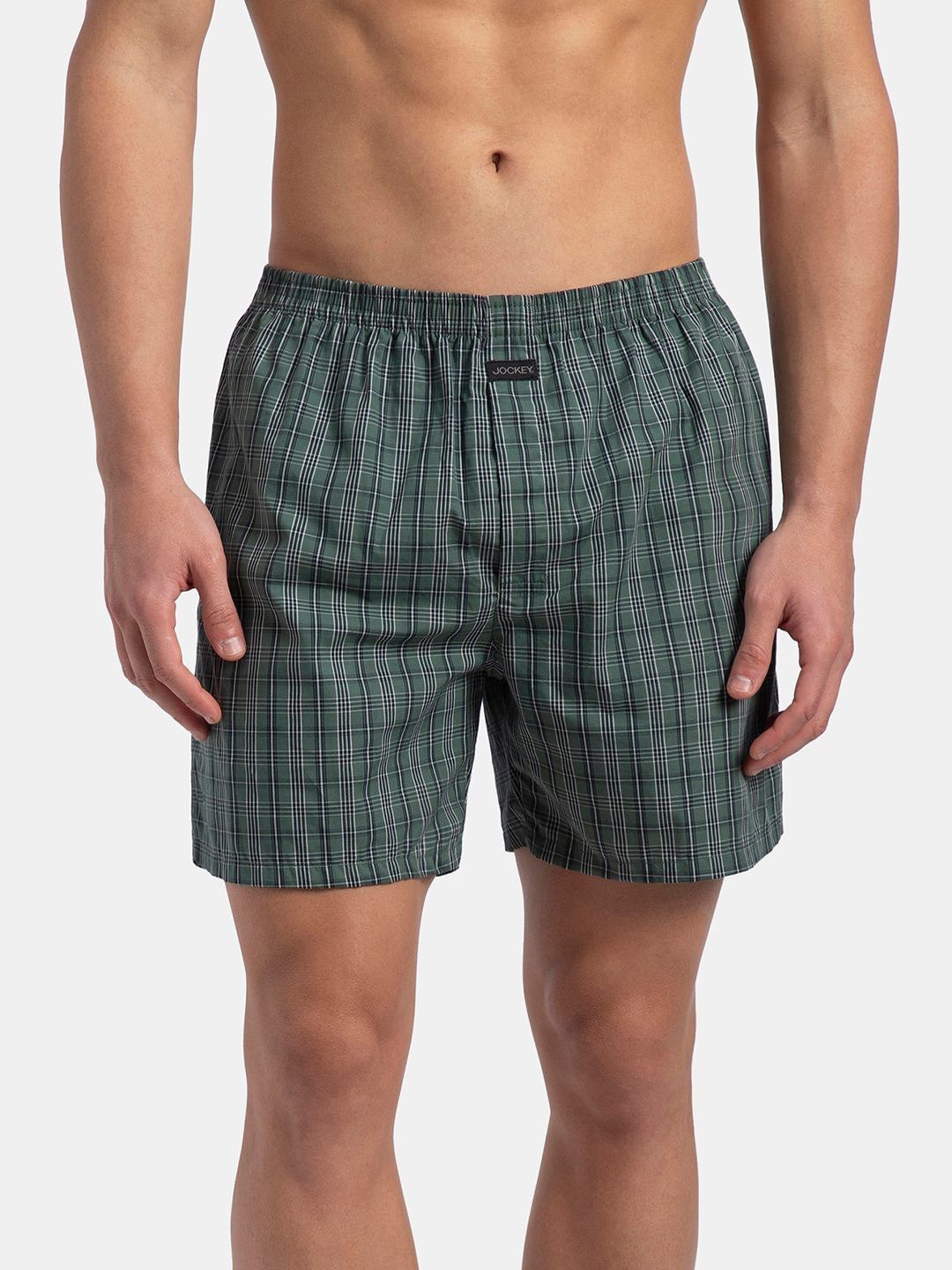 Jockey Pack Of 2 Checked Combed Cotton Mid-Rise Boxer-picture-23