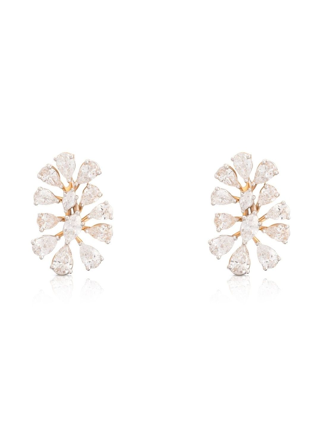 NAMRA JEWELS 14KT Gold Pear Lab-Grown Diamond Ear Climbers -3.92 ct-picture-23
