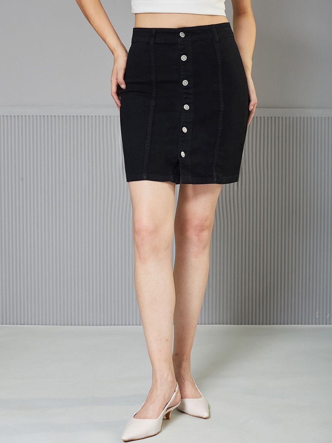 Miss Chase Cotton Mini A-Line Skirts-picture-14