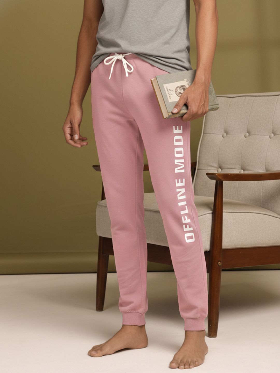 ETC Men Pure Cotton Typography Printed Jogger Style Lounge Pants-picture-40