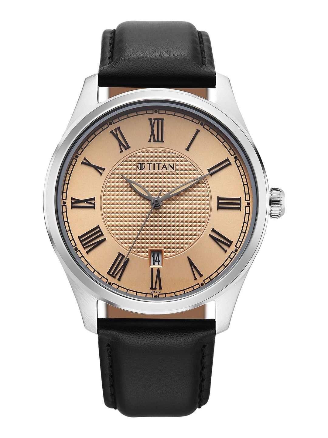 Titan Men Dial & Leather Straps Analogue Date Aperture Watch 10063SL01-image-24