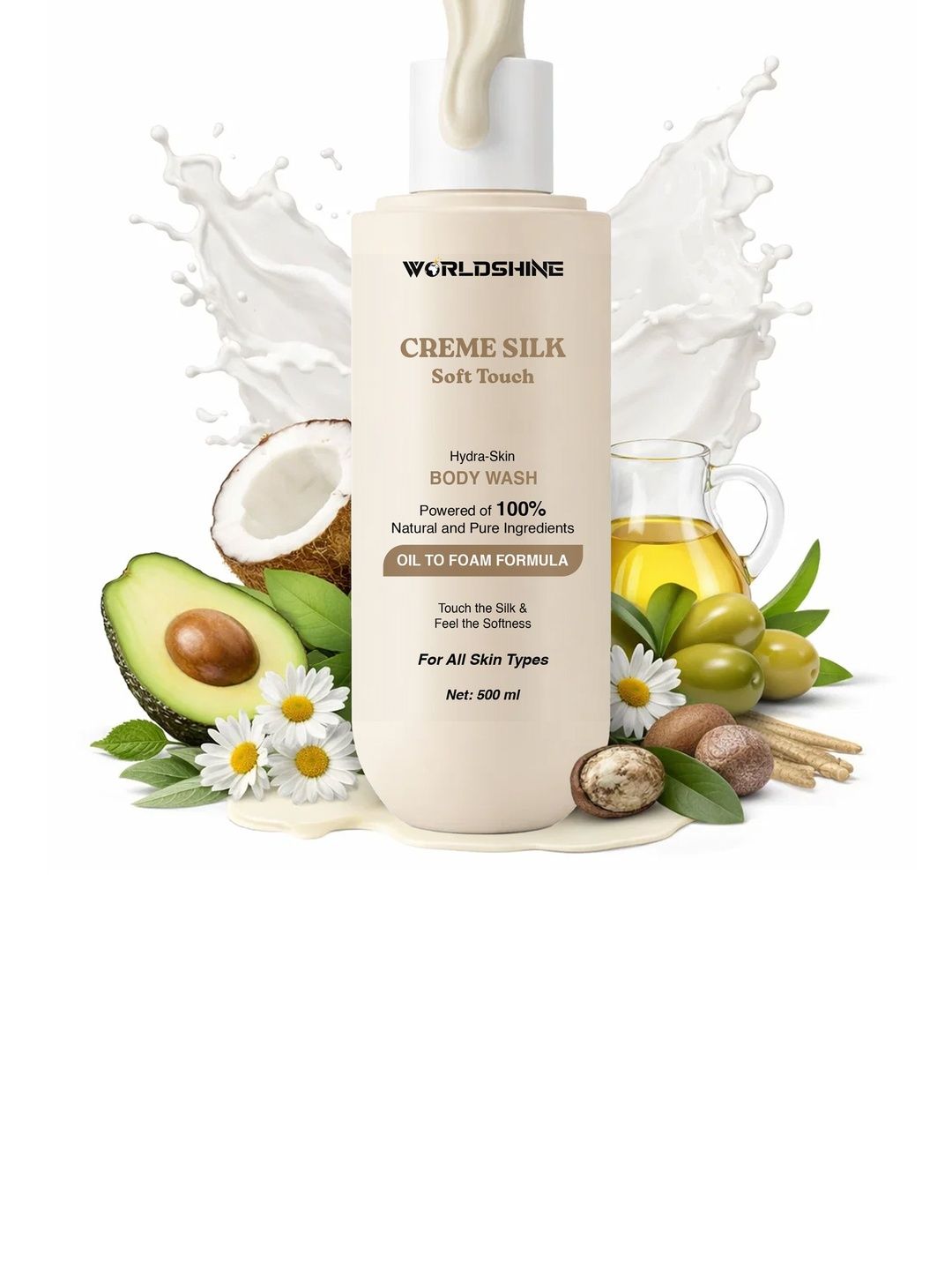 WORLDSHINE Creme Silk Soft Touch Body Wash- 500 ml-image-33