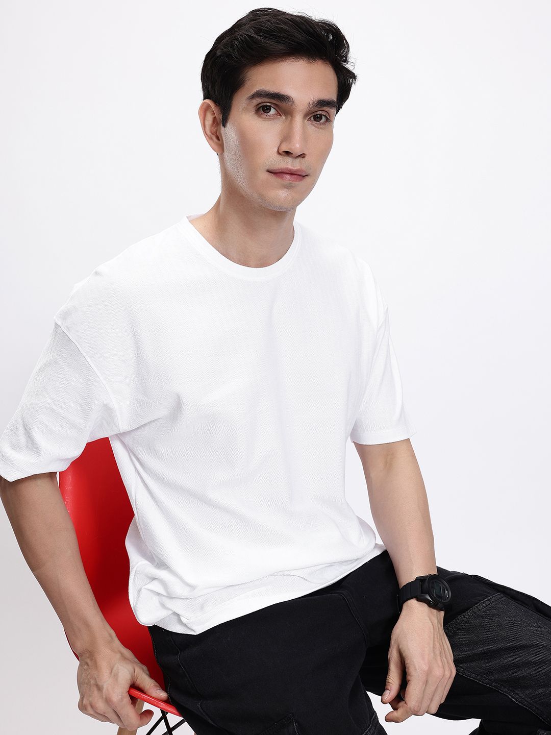 Kook N Keech Oversized Textured Pure Cotton T-shirt-picture-39