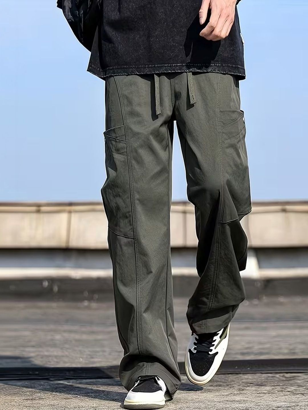 R.Code by The Roadster Life Co. Men High-Rise Cargos Trousers-picture-13