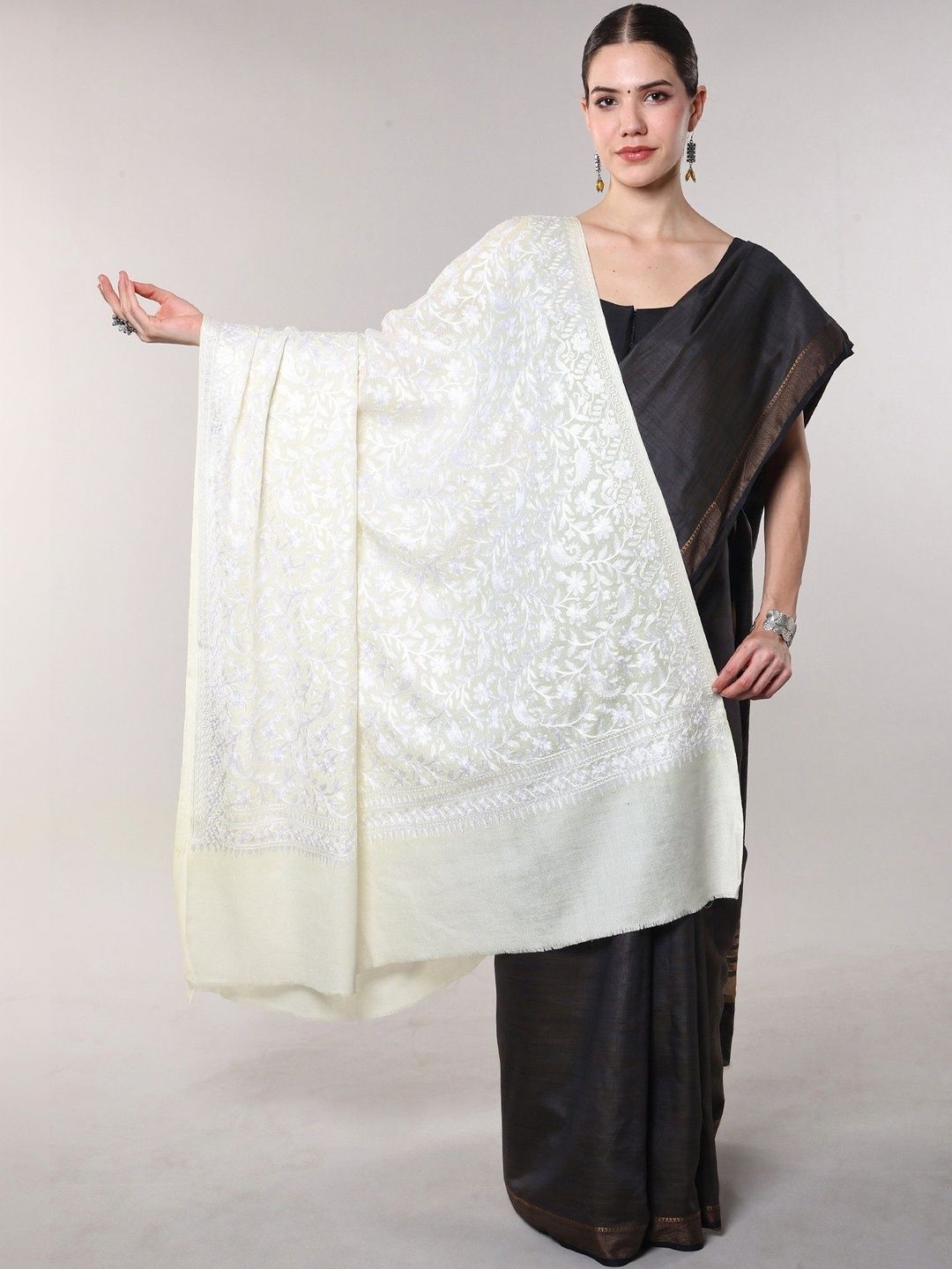 Exotic India Women Ethnic Motifs Embroidered Shawl-picture-23