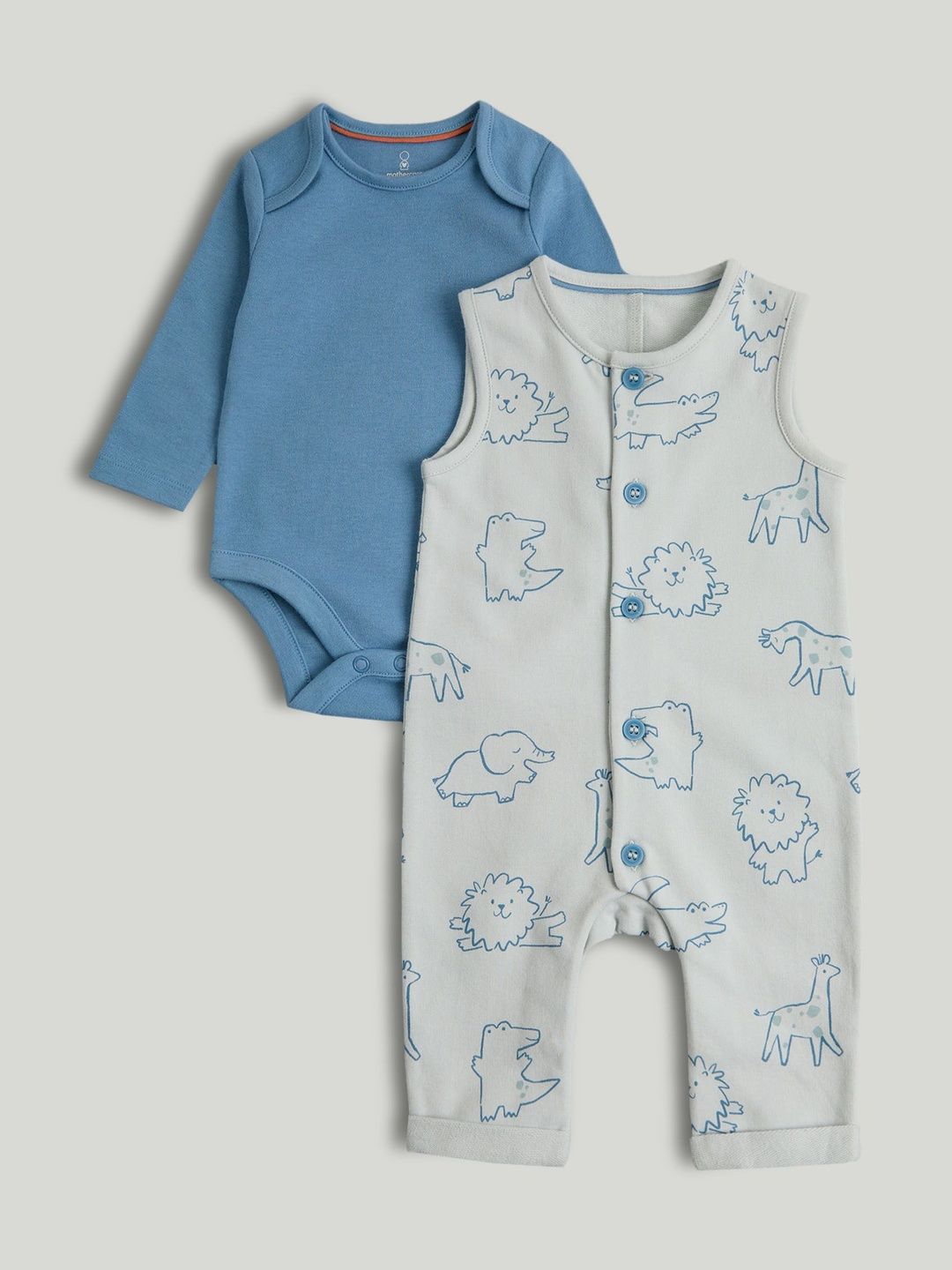 mothercare Infants Boys Set Of 2 Pure Cotton Bodysuit & Rompers