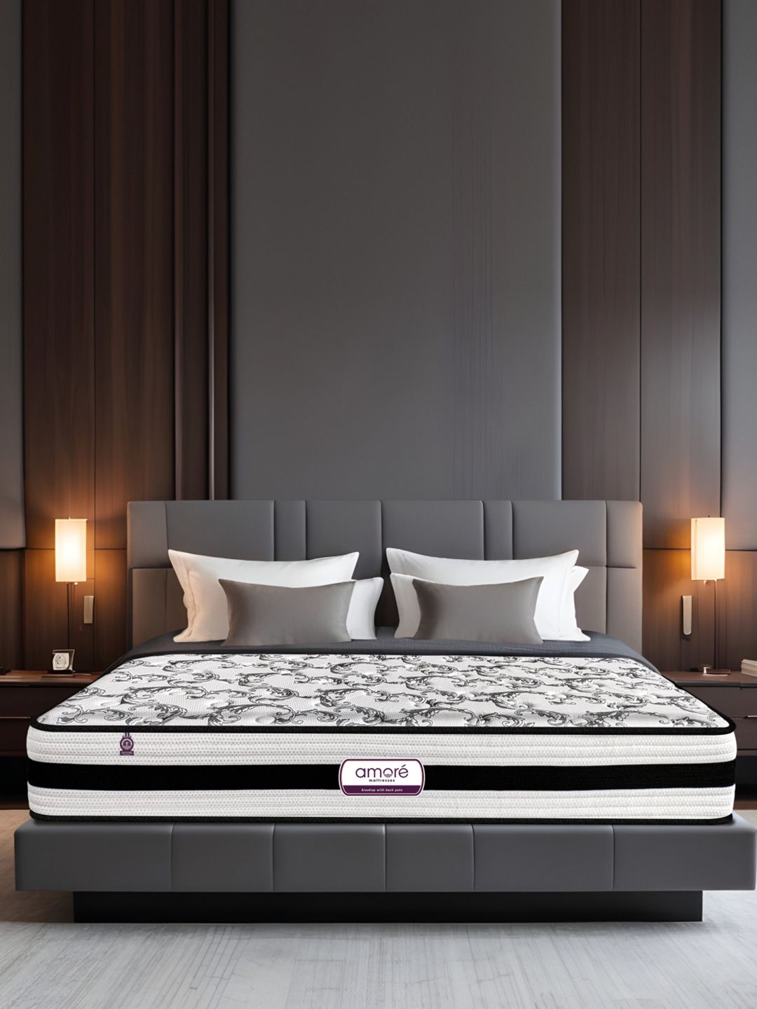Amore Ortho Plus White & Grey Quilted Orthopedic King Size Mattress-image-19