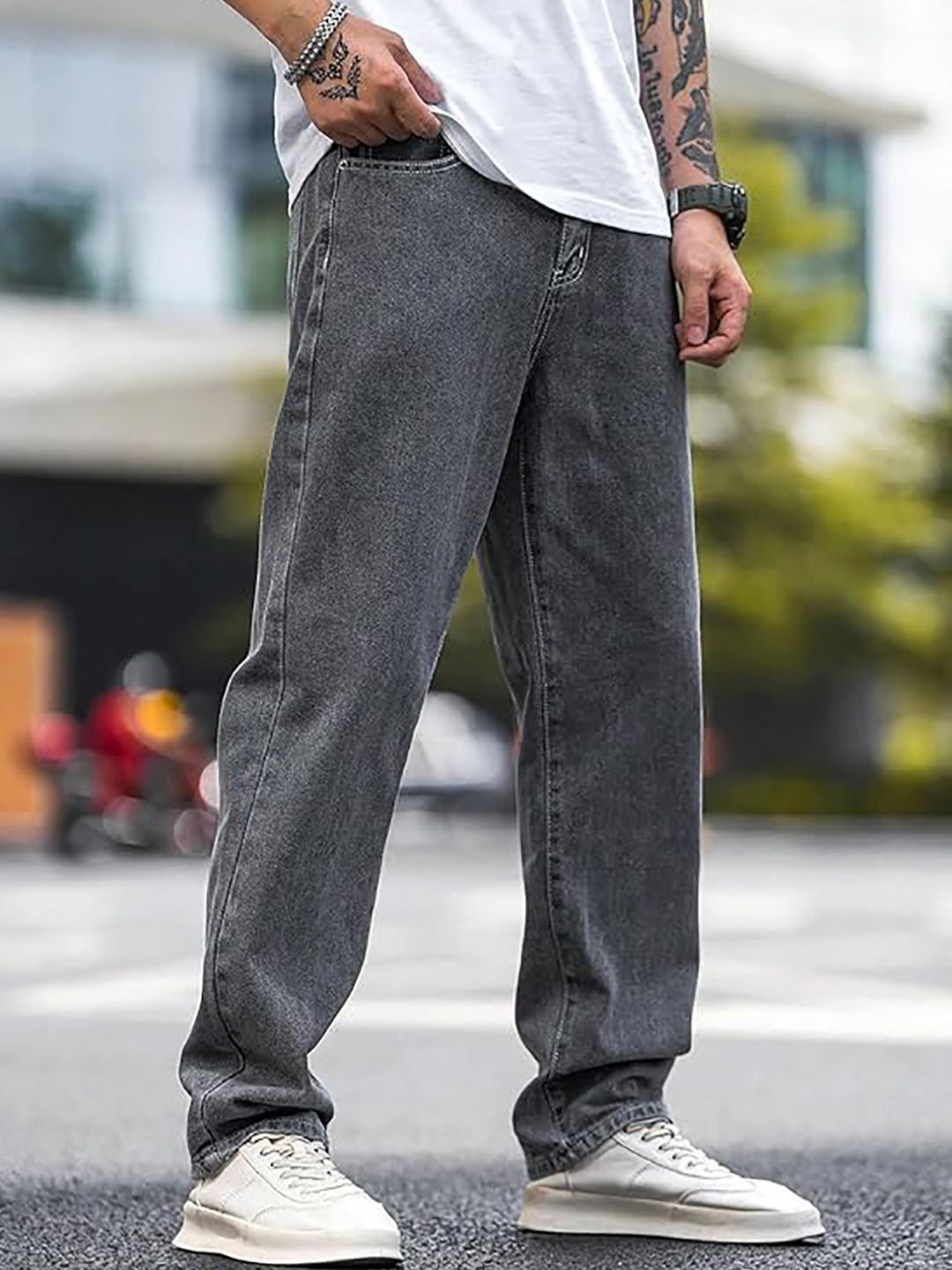 UNITED DENIM Men Loose Mid-Rise Light Fade Stretchable Jeans-picture-47